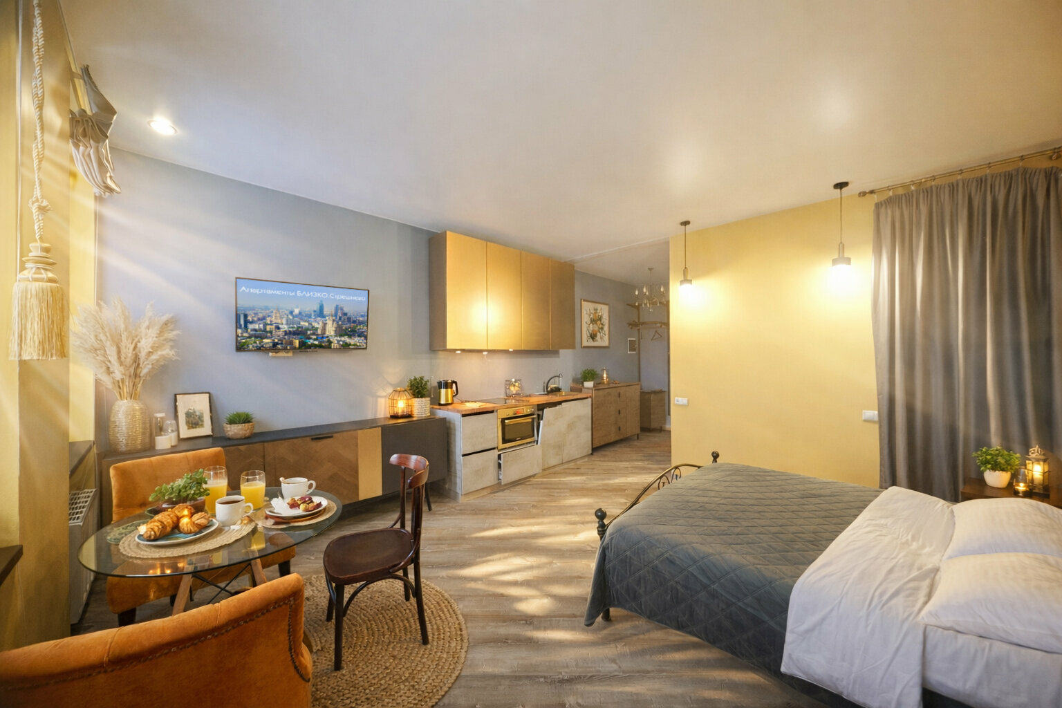 Апартаменты с кухней 32 м²