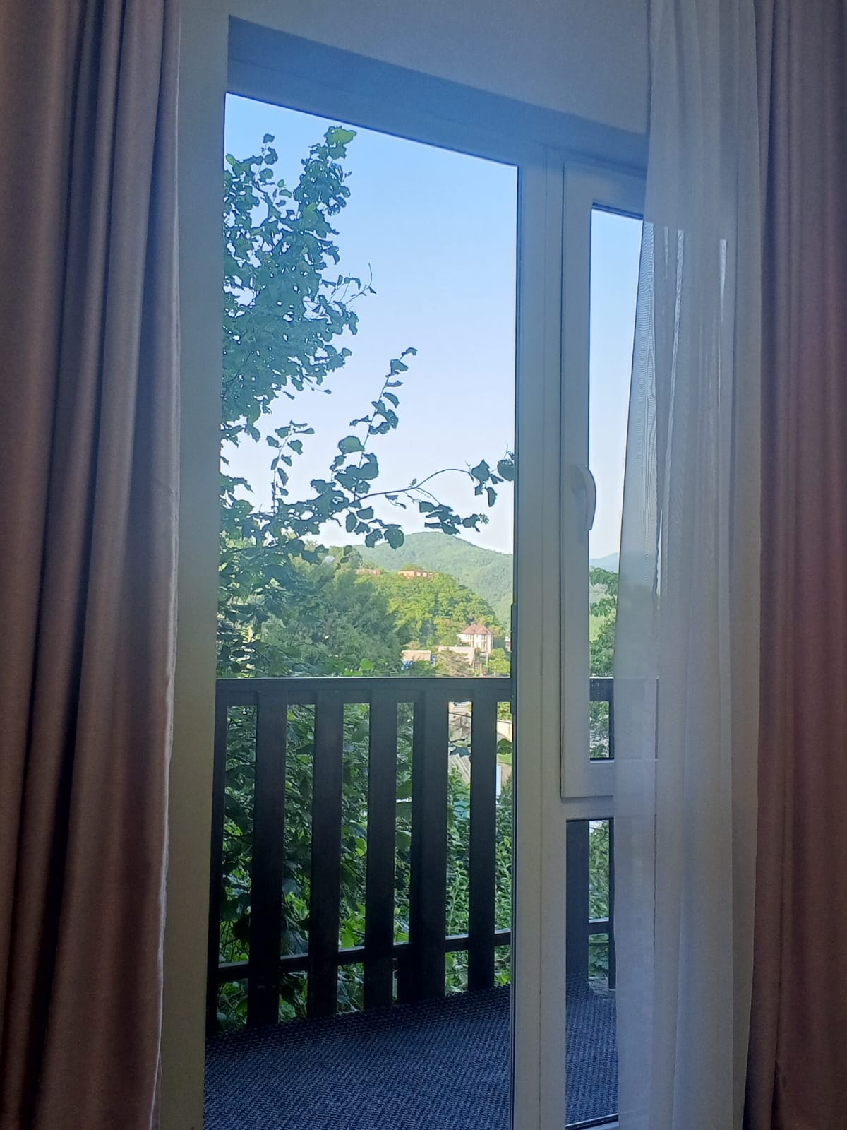 Двухместный номер с балконом и видом на горы и лес