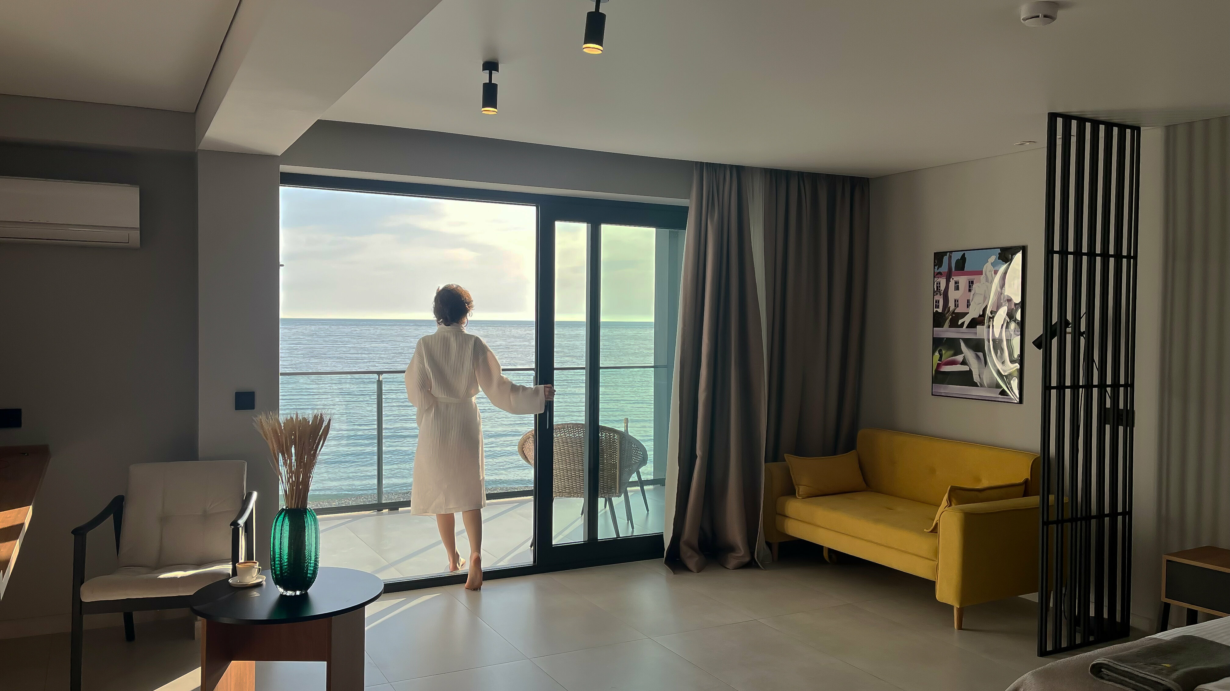 Двухместный номер Делюкс с 1 кроватью и балконом, вид на море