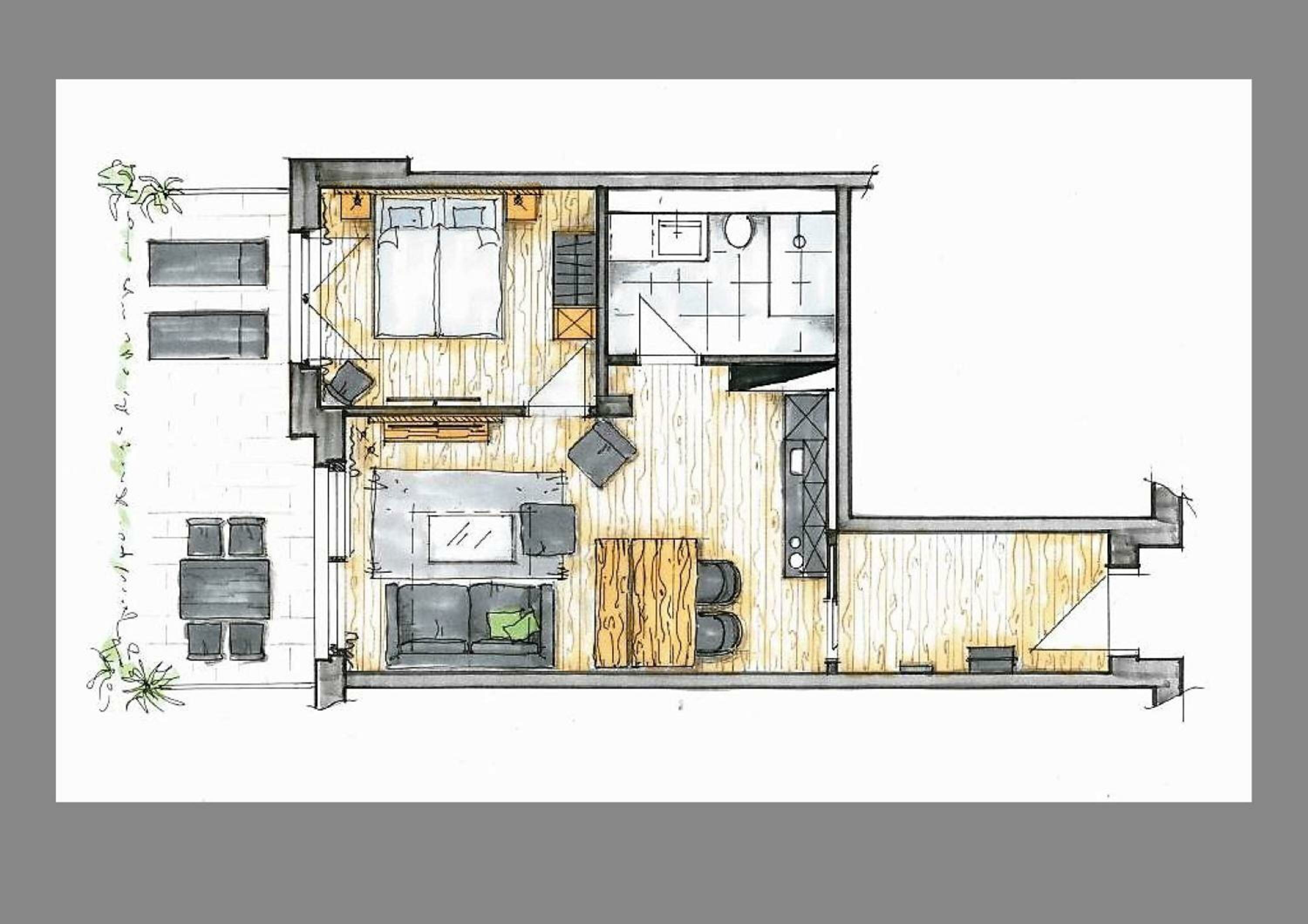 One-Bedroom Apartment with Terrace