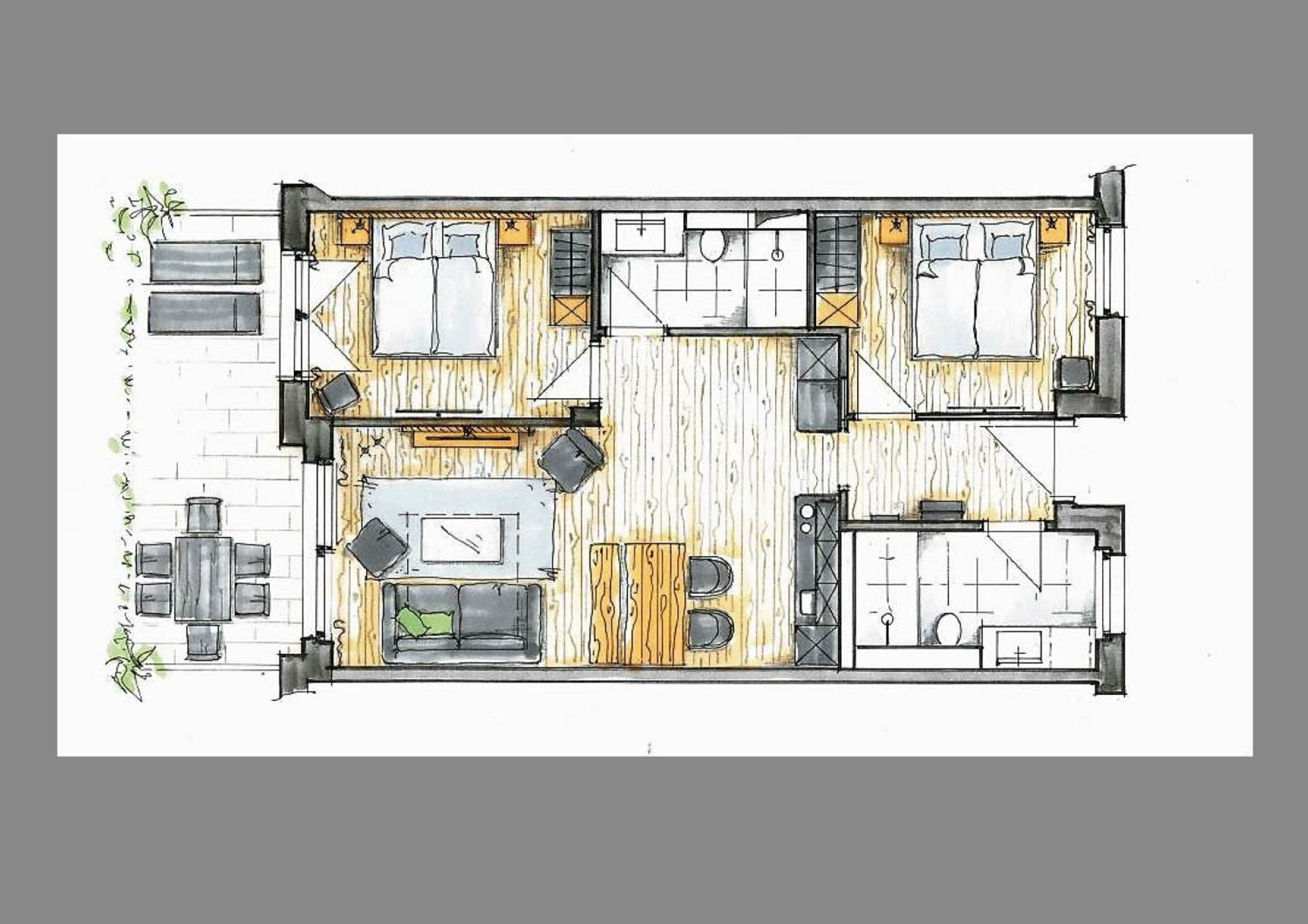 Two-Bedroom Apartment with Terrace