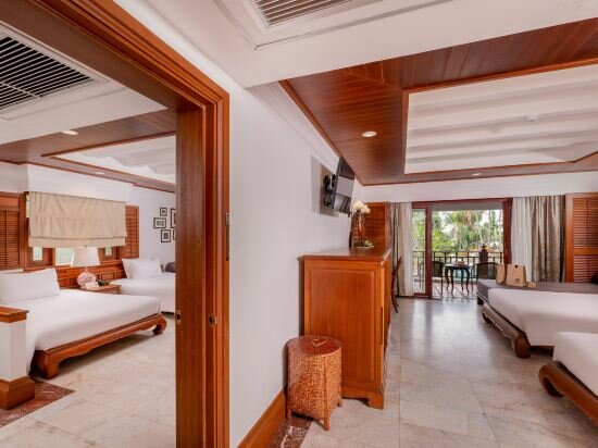 Family Connecting Lagoon Poolside