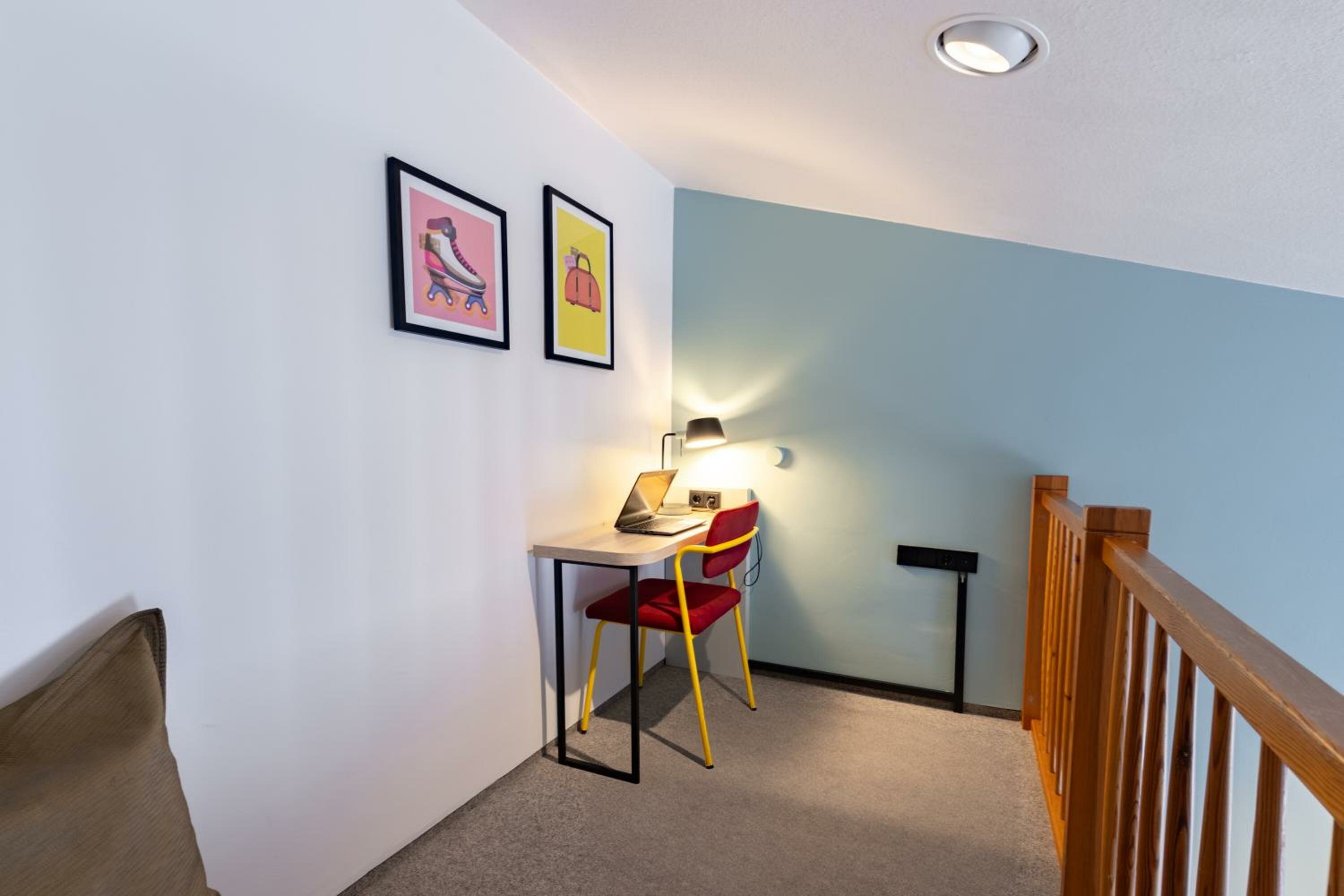 Loft with One Queen and One Single Bed