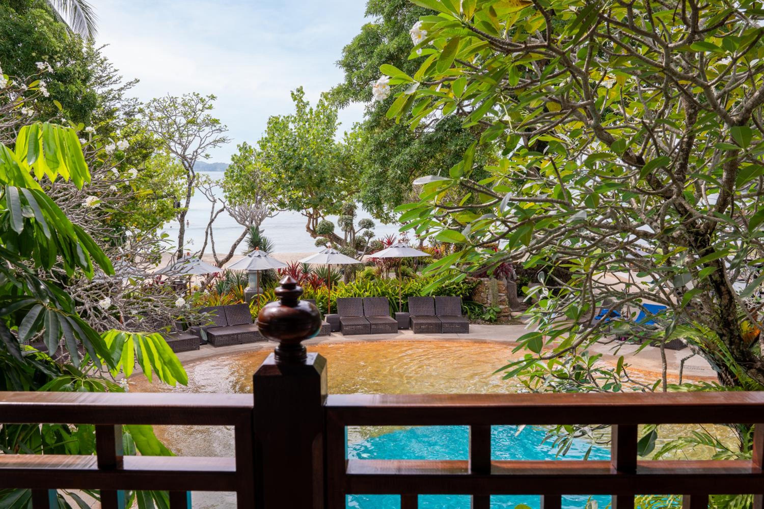 Family Connecting Lagoon Poolside