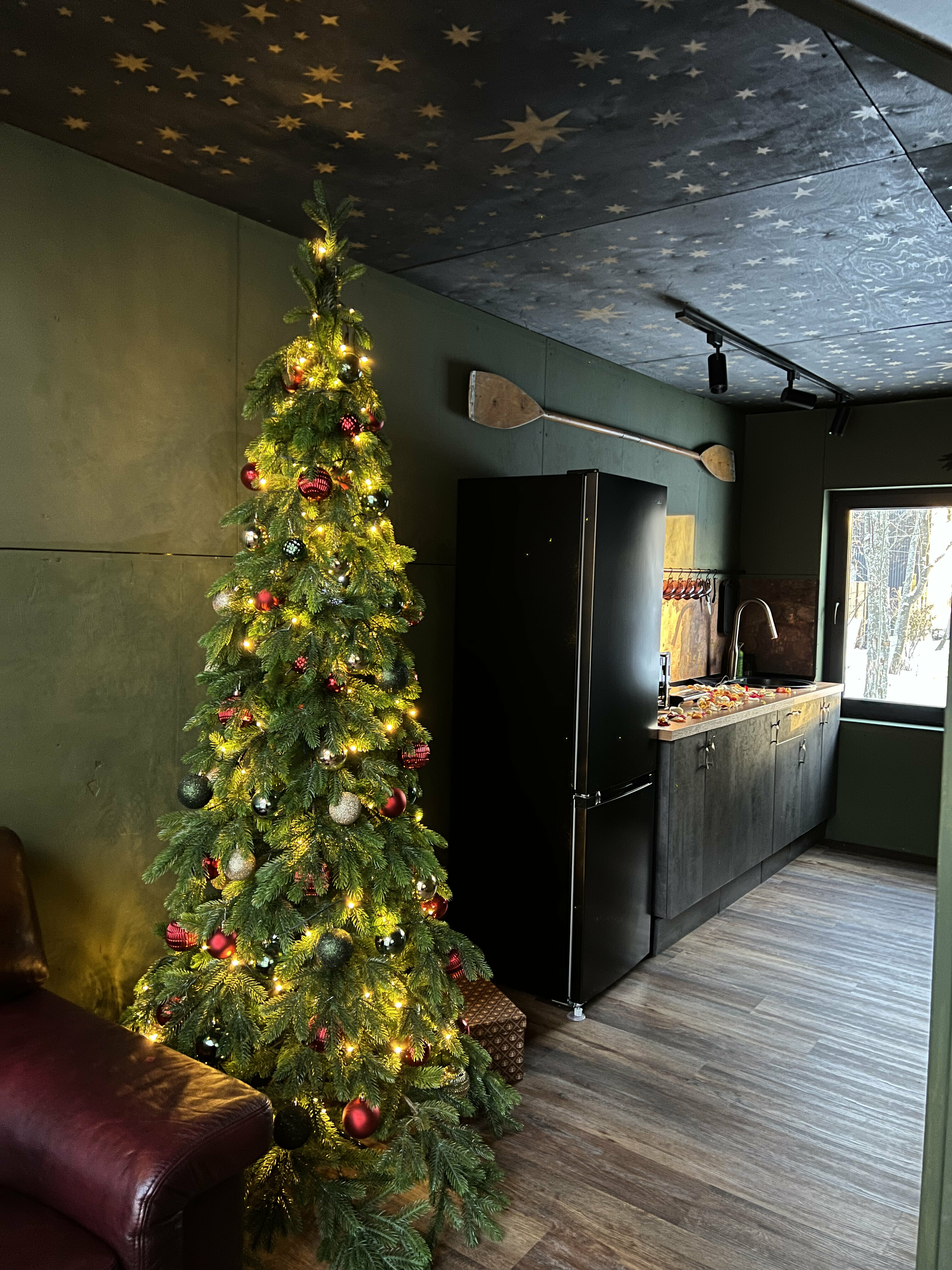 Дом Барн Хаус зелёный 65 м2 с видом на реку