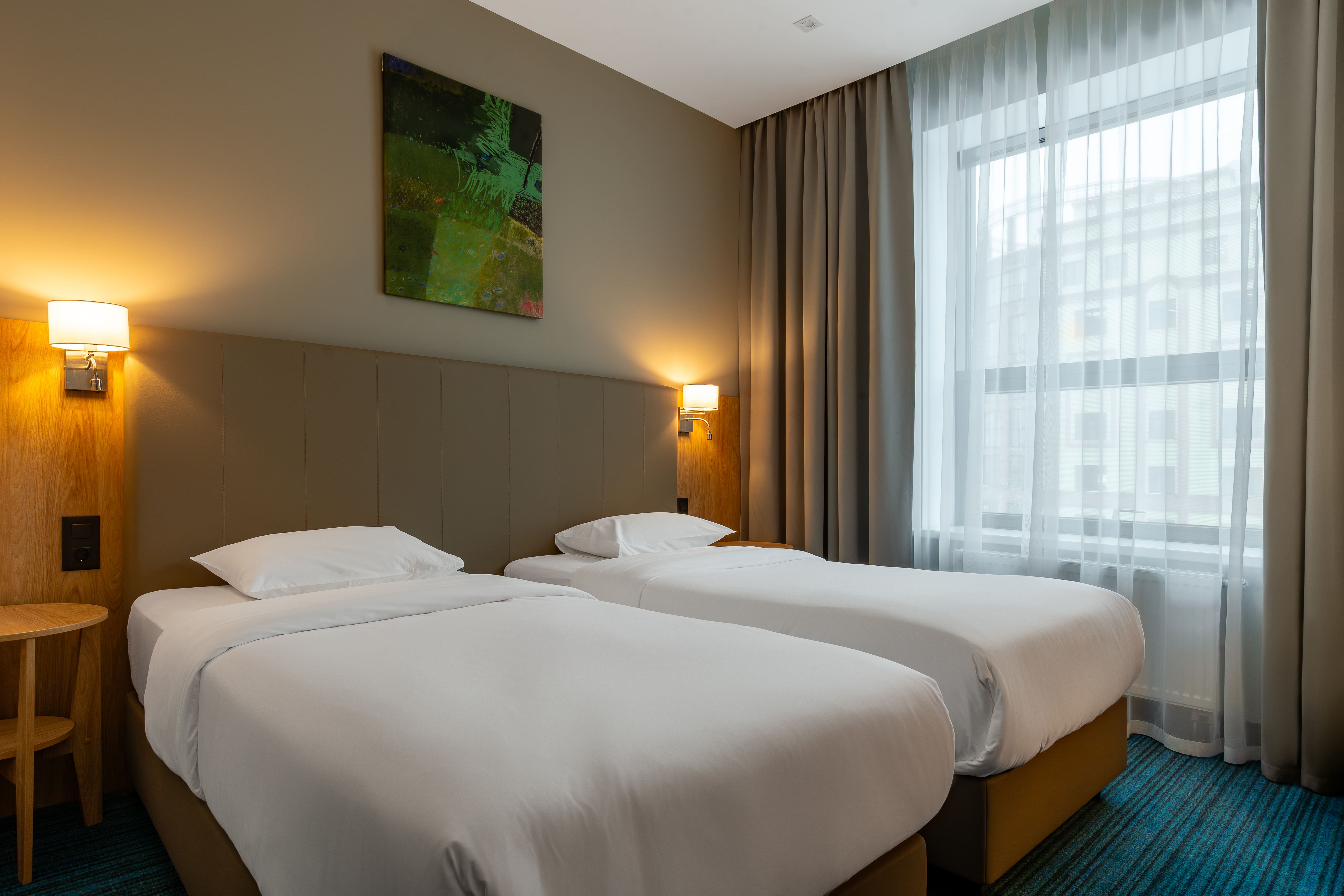 Стандарт с двумя односпальными кроватями с видом на город