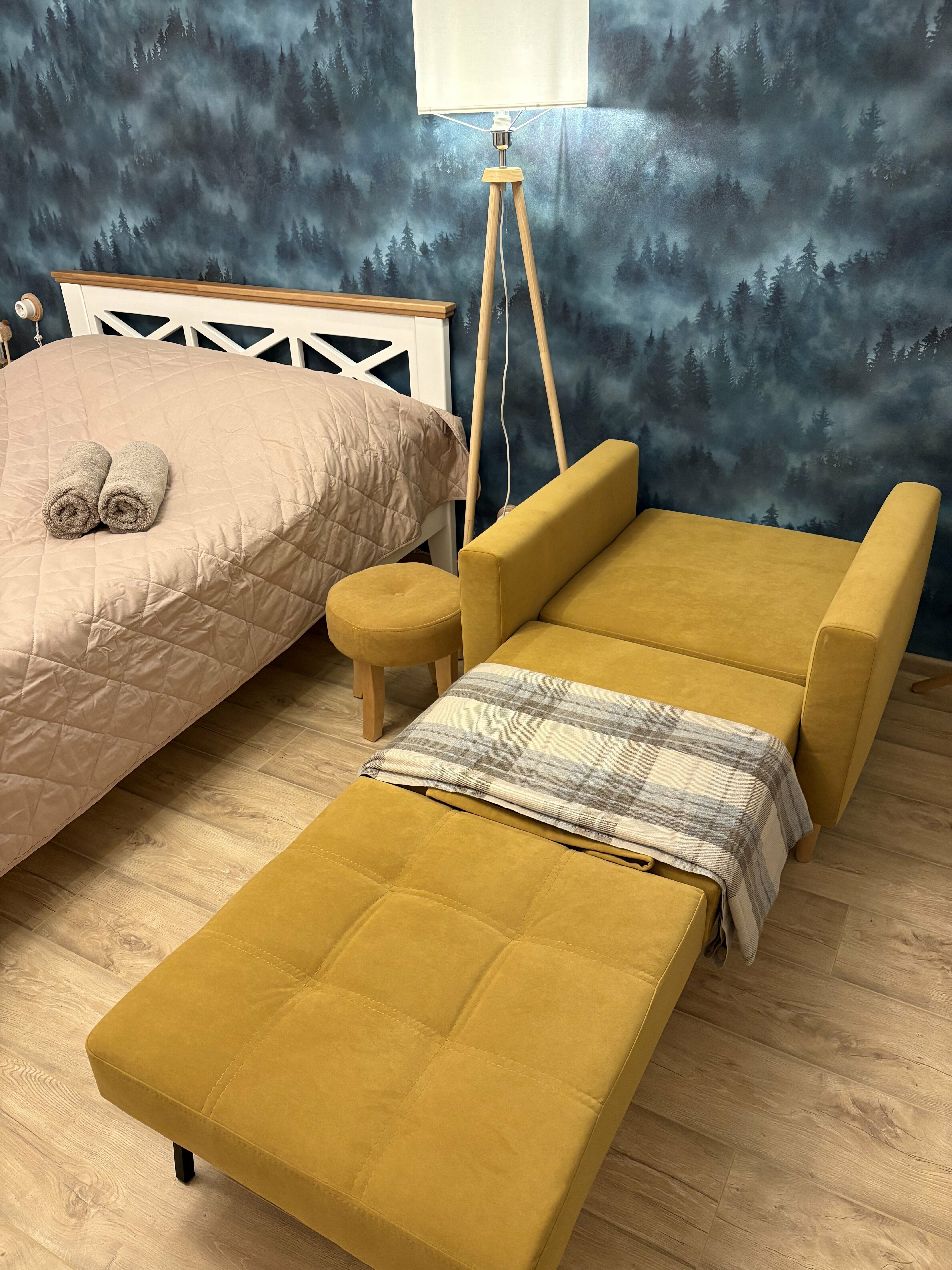 Студия в загородном доме с видом на лес