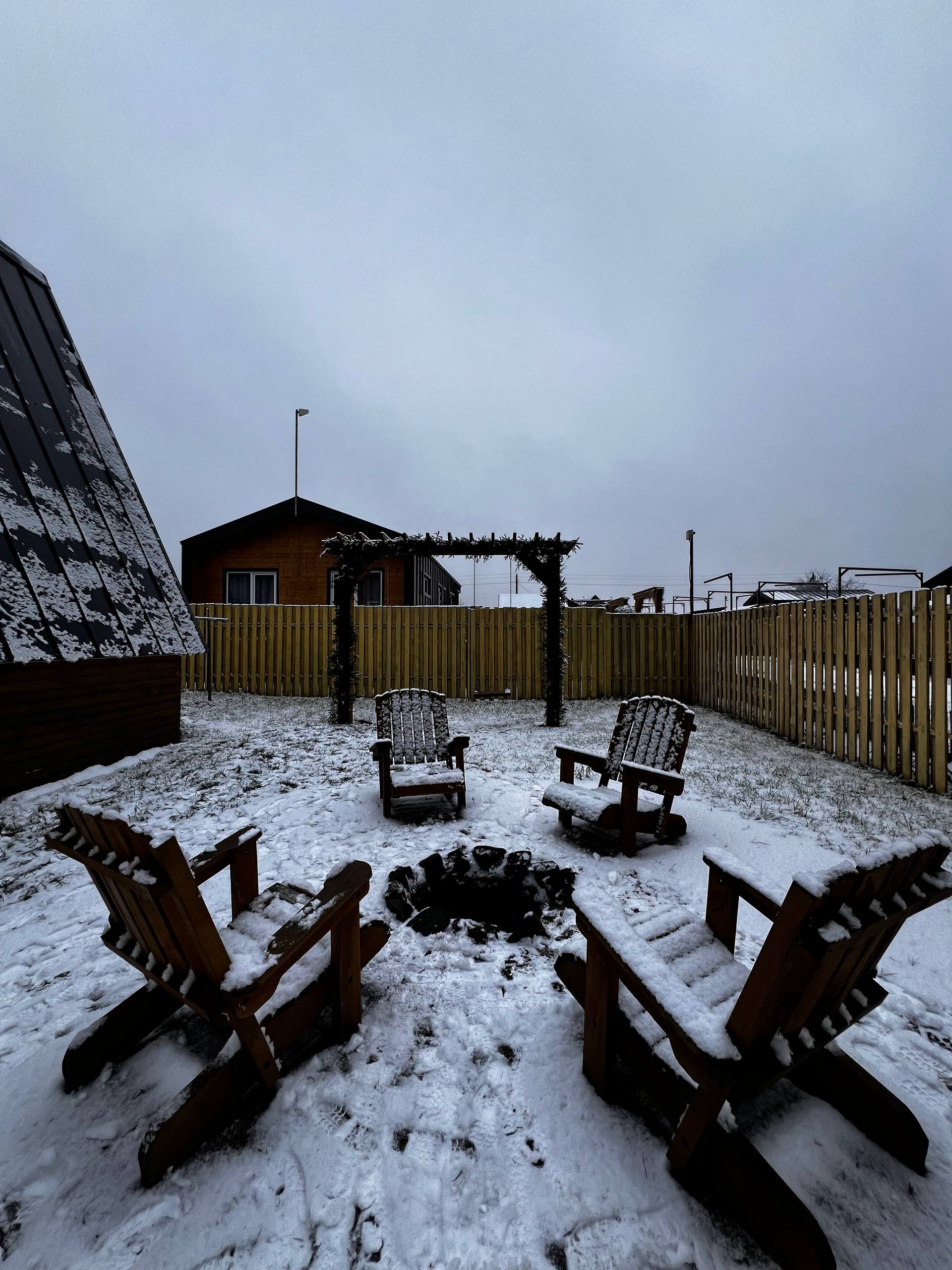 А-фрейм дом с сибирским чаном и баней (стоимость указана за дом)