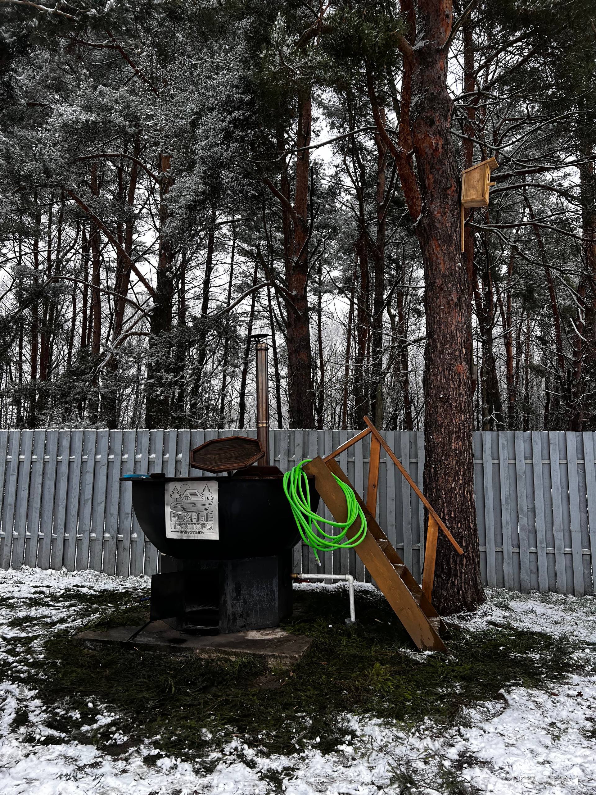 А-фрейм дом с сибирским чаном и баней (стоимость указана за дом)