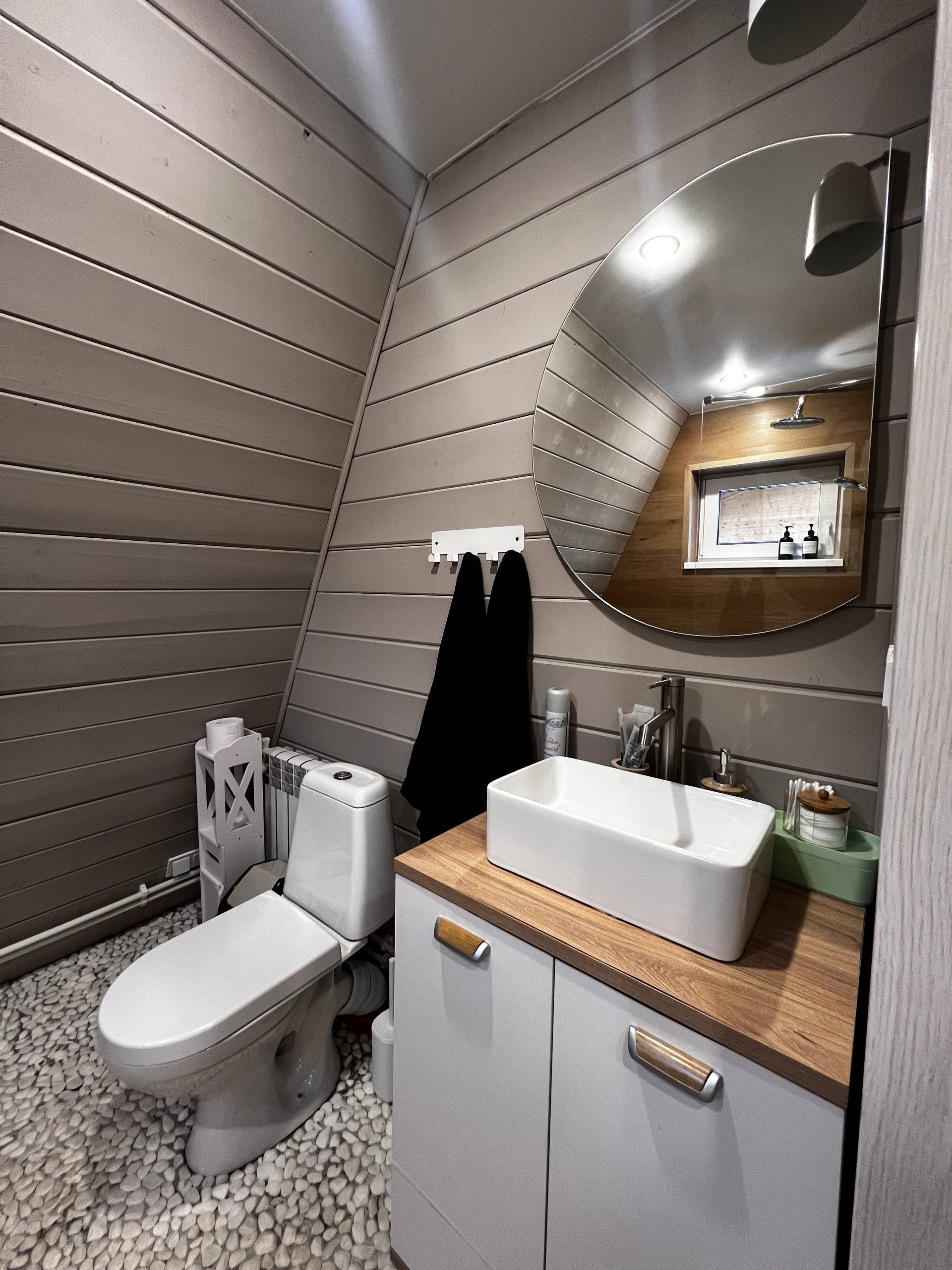 А-фрейм дом с сибирским чаном и баней (стоимость указана за дом)