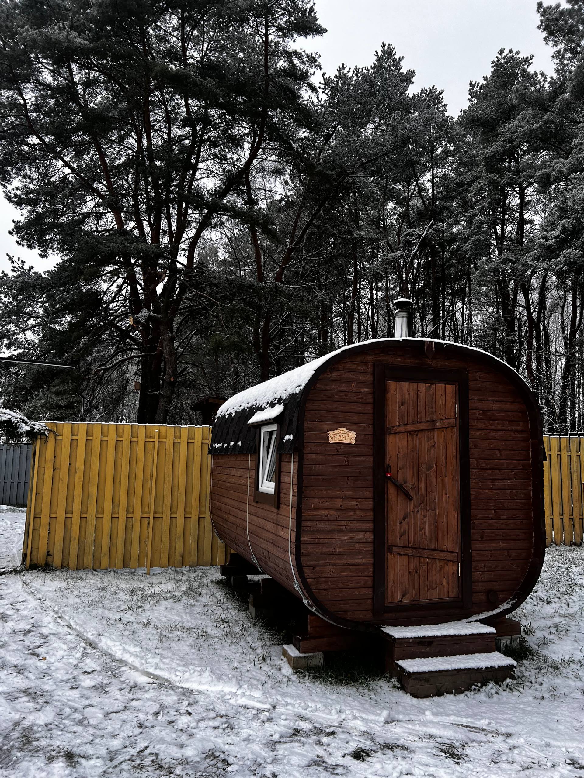 А-фрейм дом с сибирским чаном и баней (стоимость указана за дом)