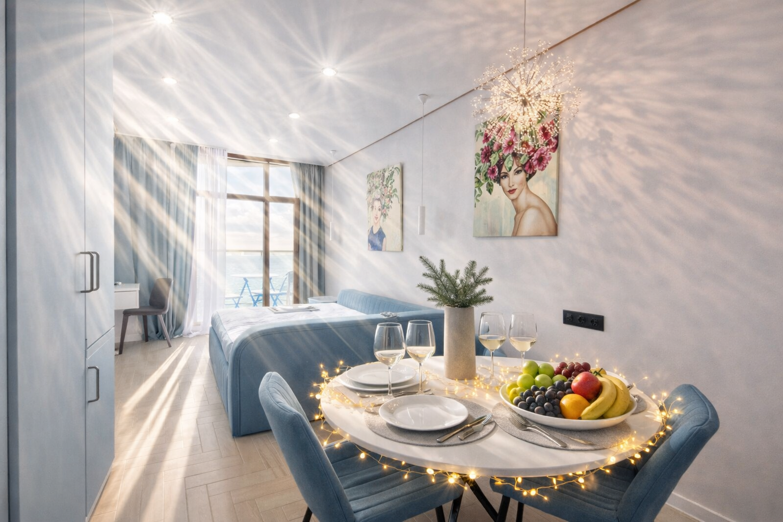 Дизайнерская студия  LS - LUX - FLY SKY в Алуште - прямой вид на море с 16 этажа