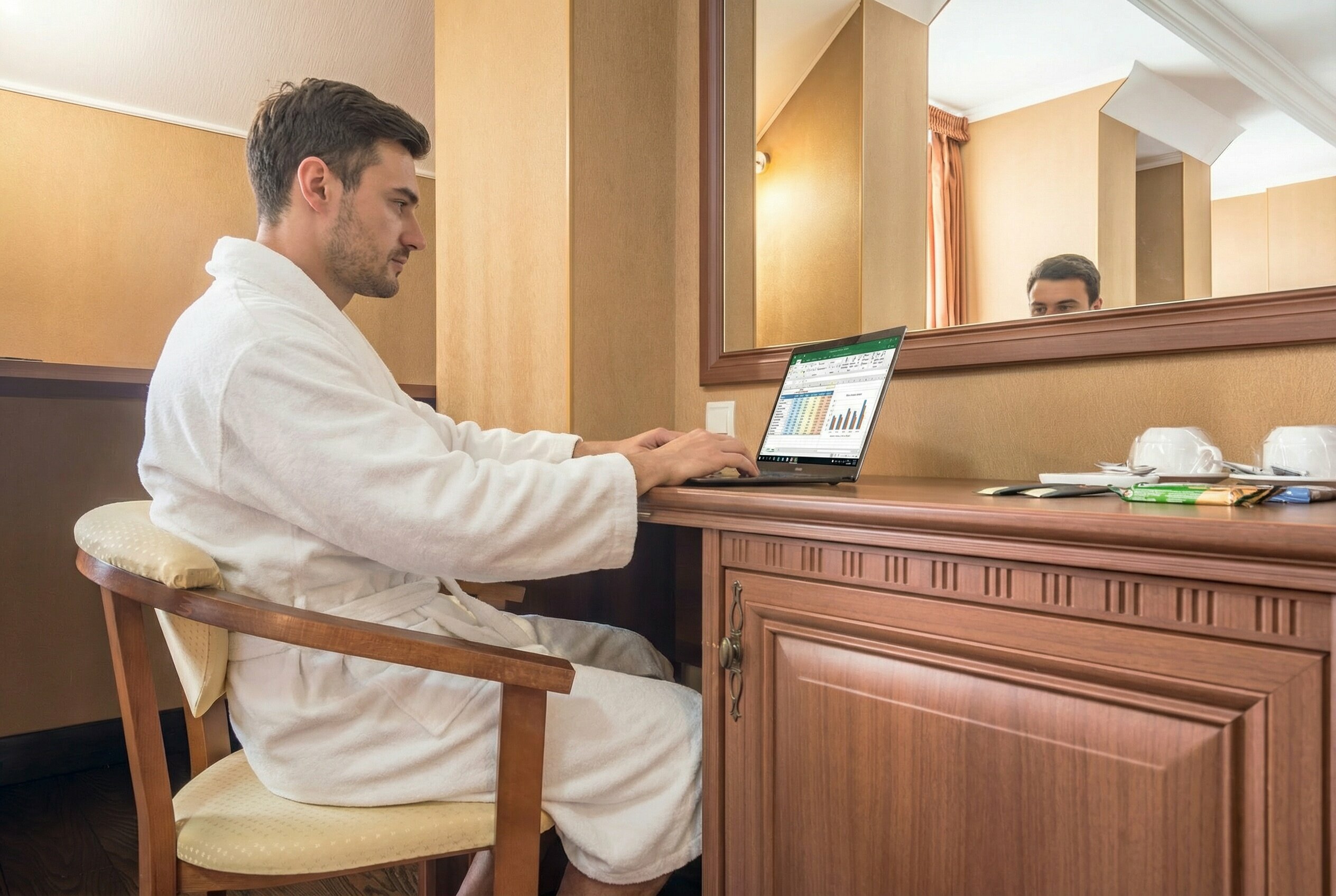 Стандартный номер с потолками 2,7 м и выходом на балкон (пожарная лестница) на мансардном этаже.