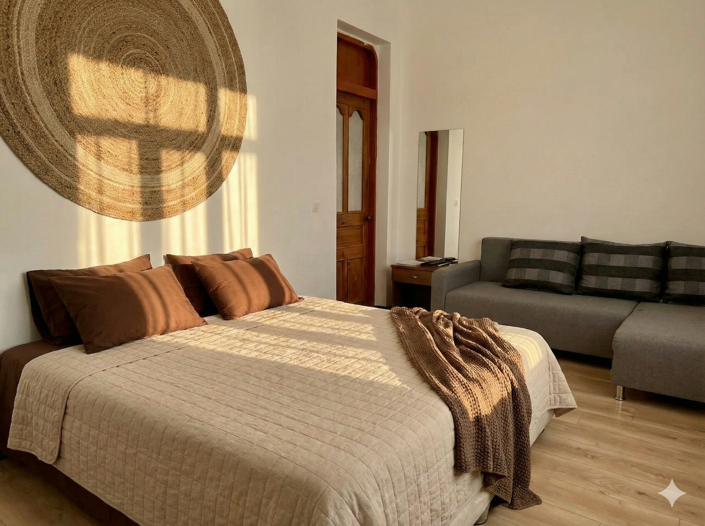 Двухместная комната с двуспальной кроватью и окном