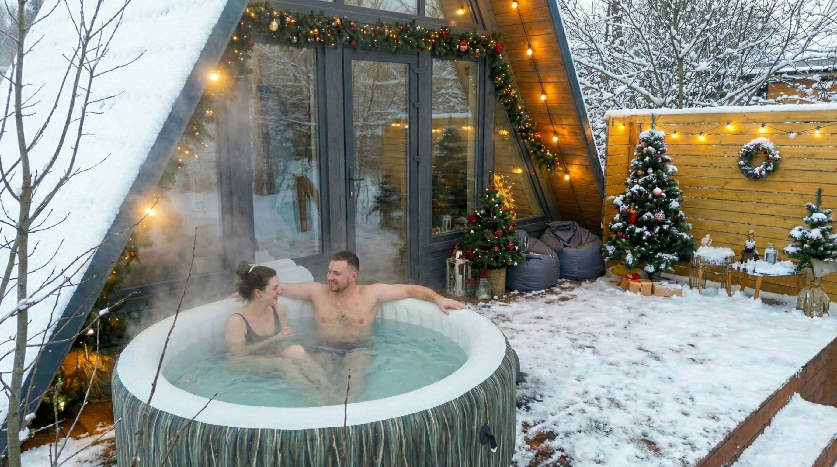 Треугольное шале Мокко с джакузи