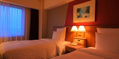 Номер с 2 односпальными кроватями, для некурящих в Surfeel Hotel Wakkanai