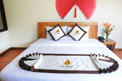 Economy Twin Room, 2 Double Beds, Garden Area в Vela Phu Quoc Resort