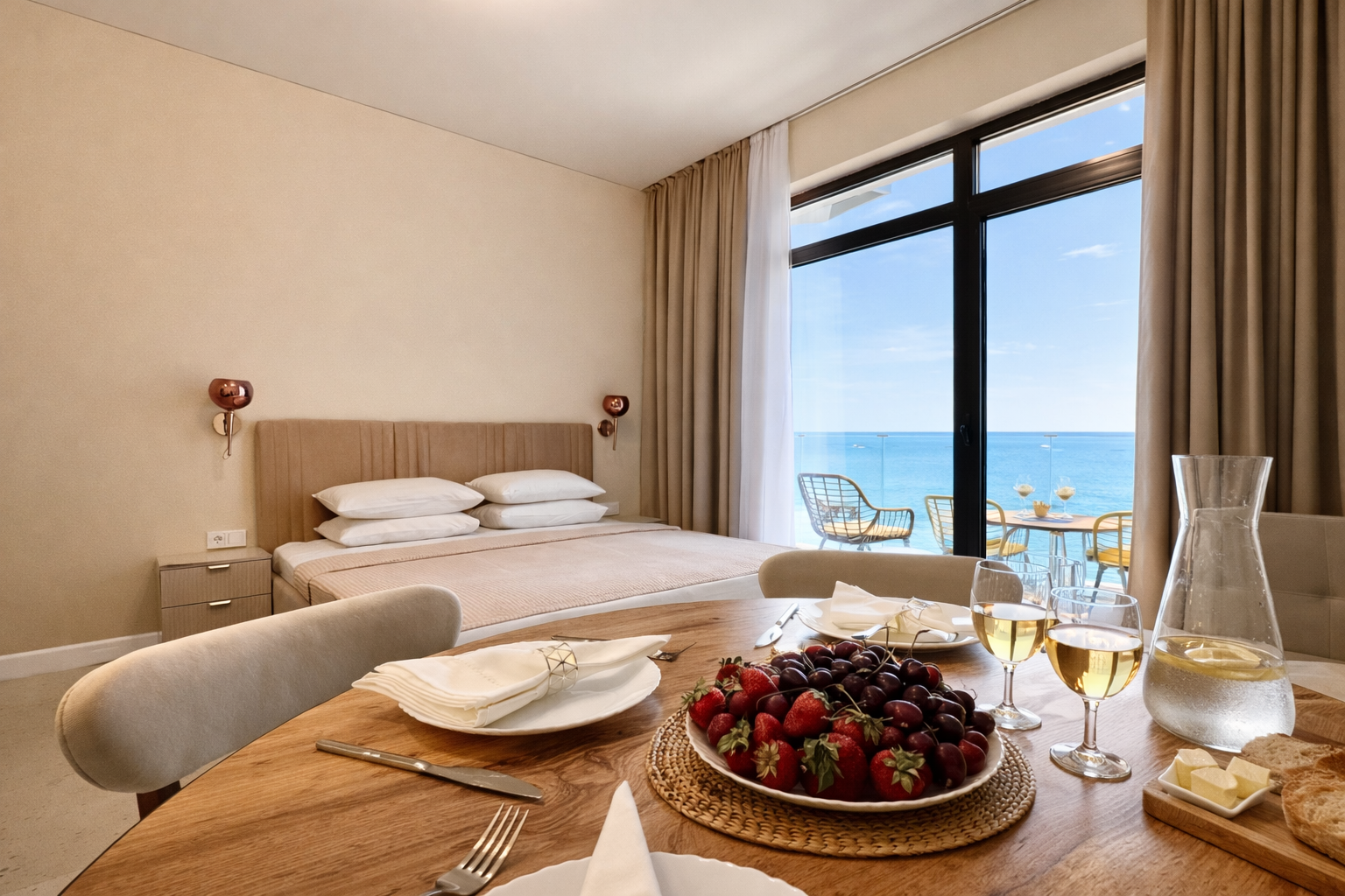 Премиум с видом на море и балконом