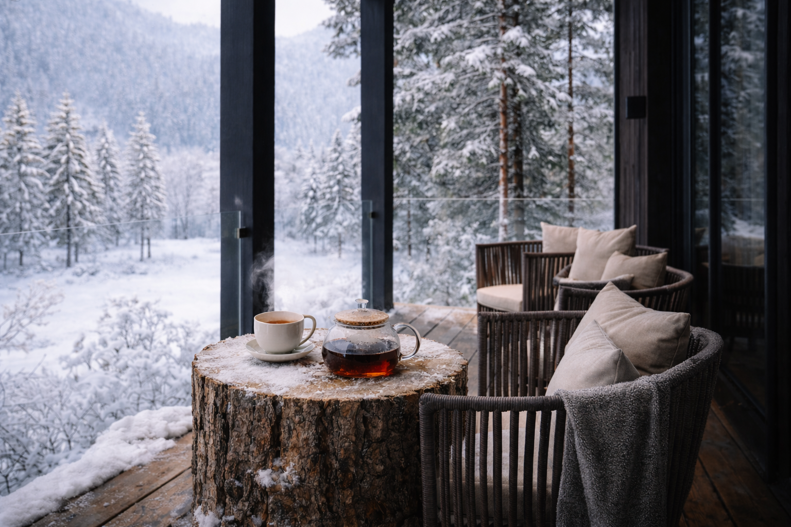 Вилла с панорамными окнами