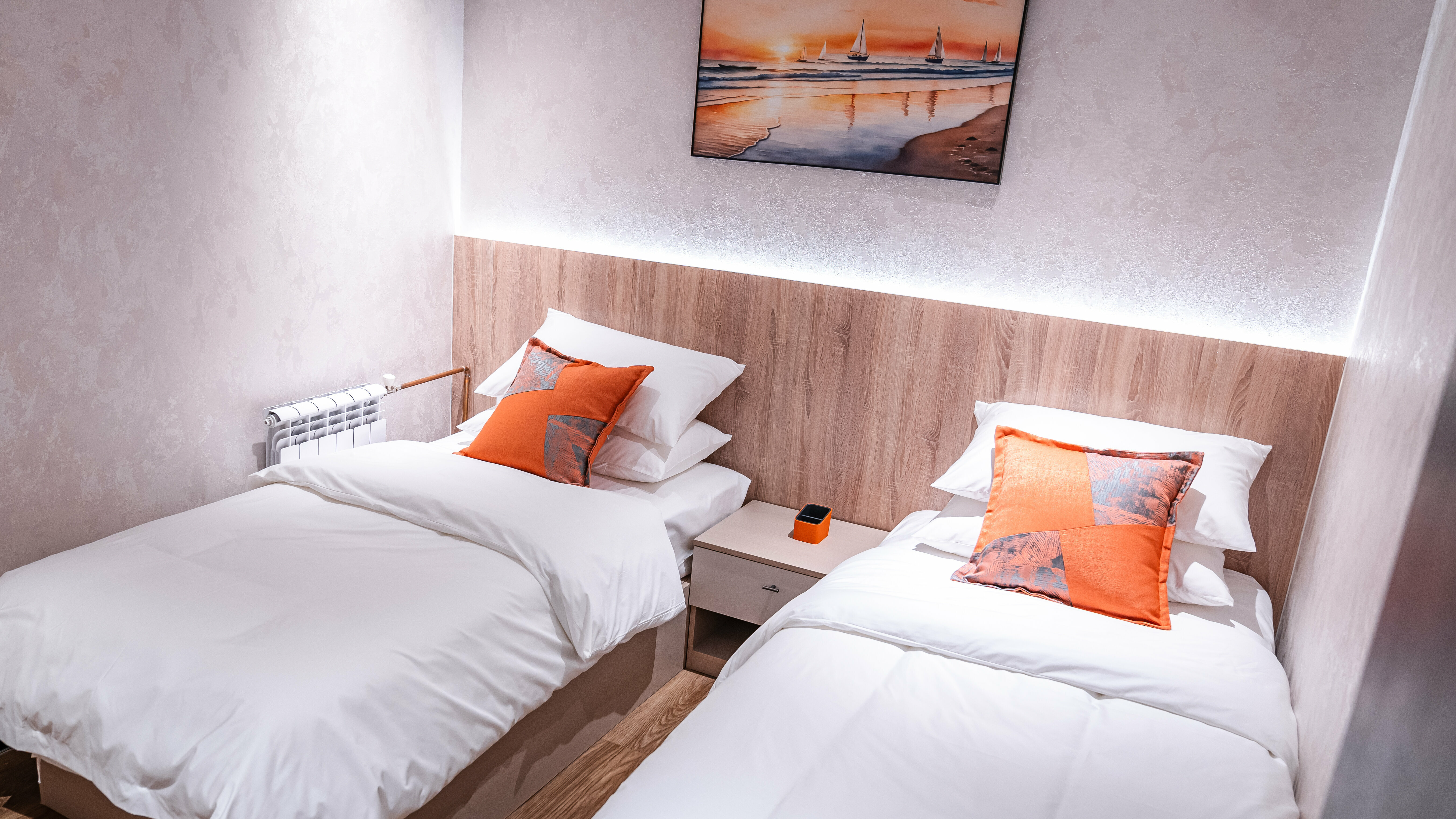 Небольшой двухместный номер БЕЗ ОКНА с двумя раздельными кроватями