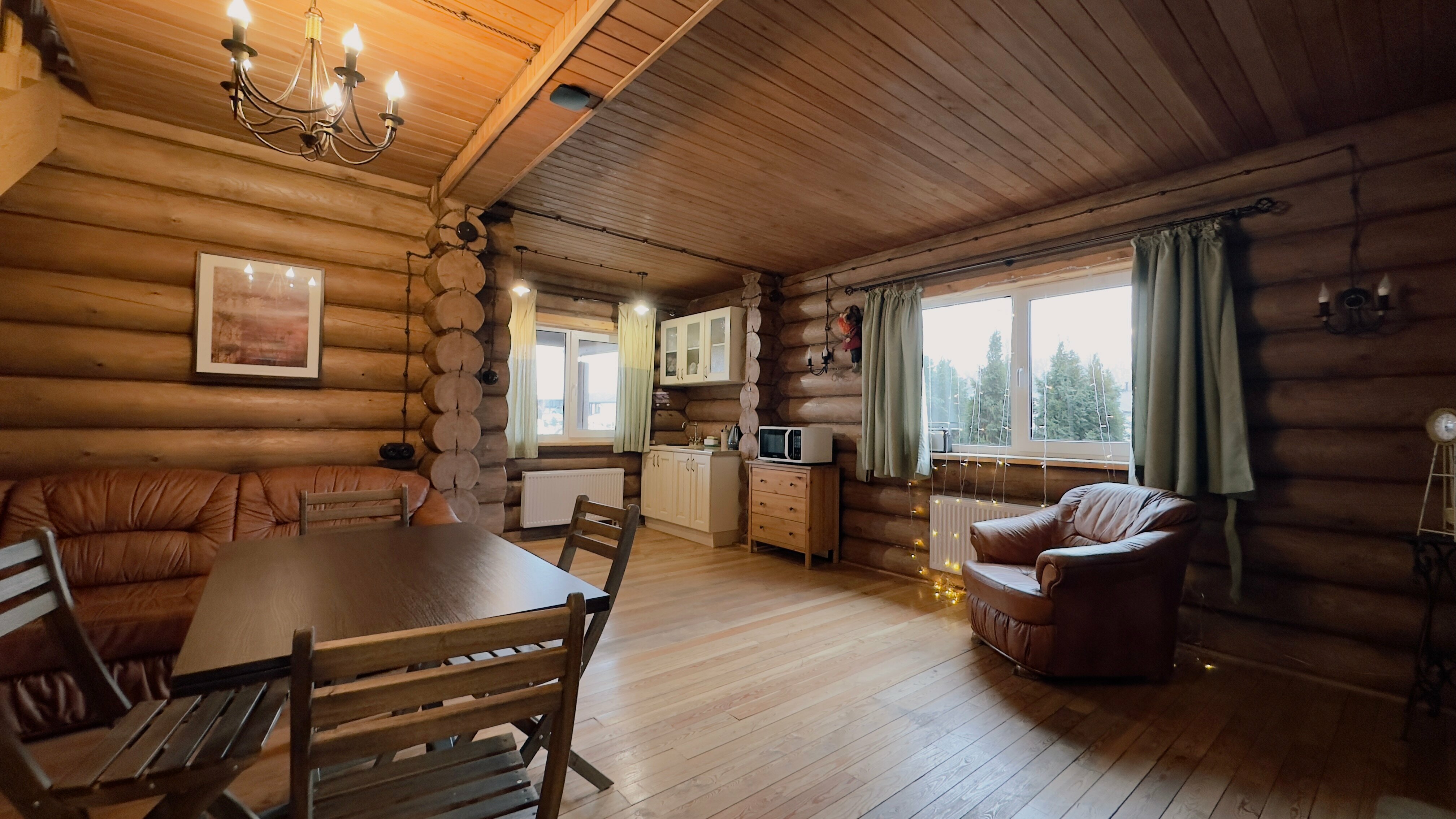 Дом из сруба №1 с камином и баней для 4-6 гостей