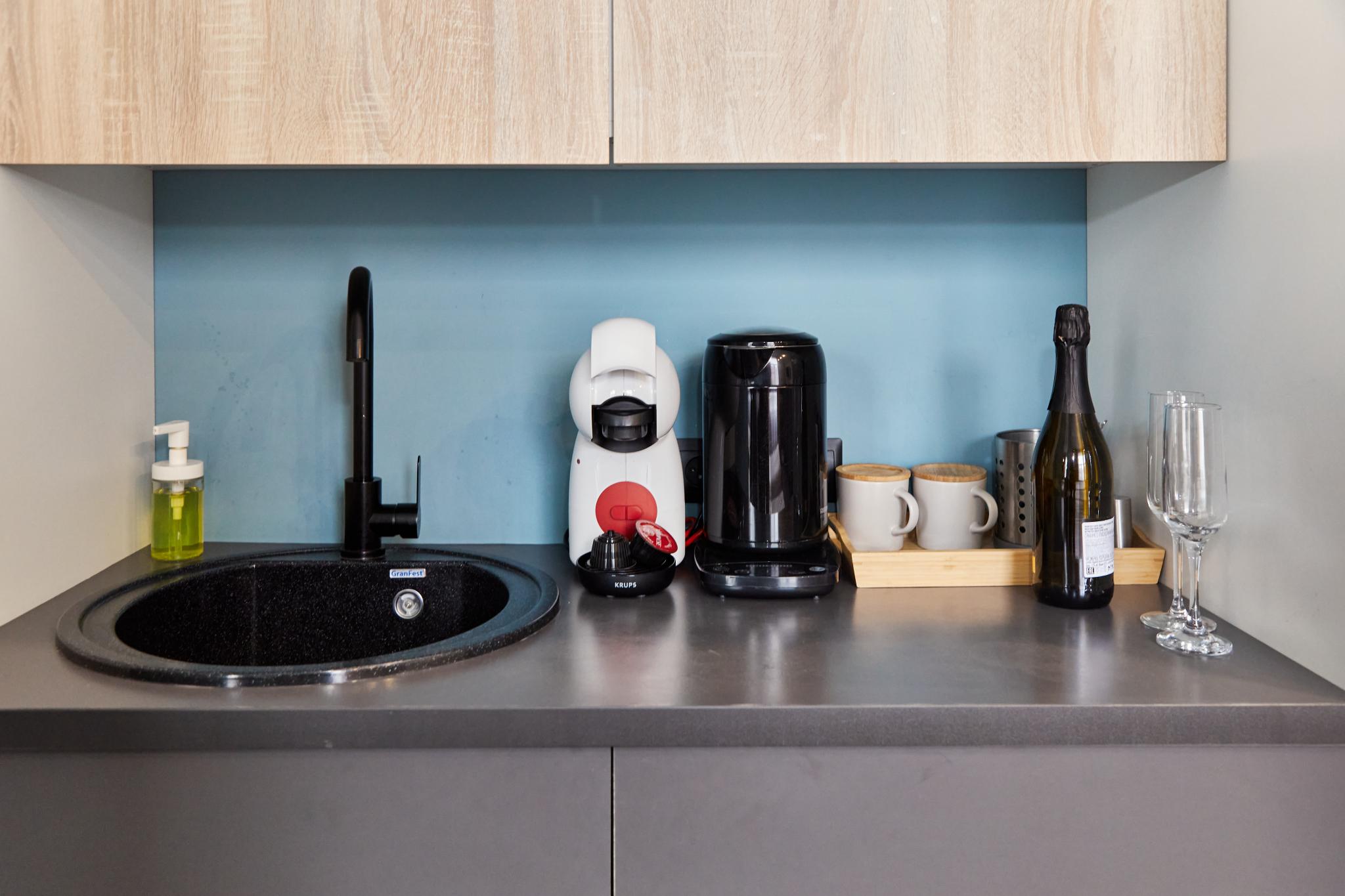 Четырёхместная студия с видом на город