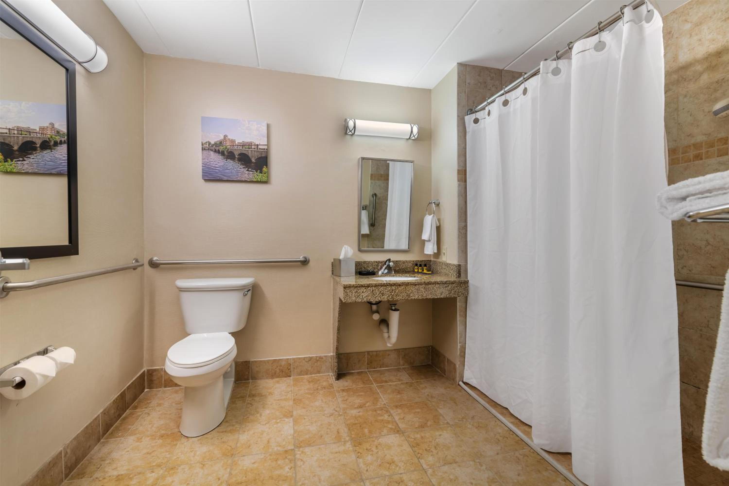 Double Room with Two Double Beds and Roll-In Shower - Disability Access