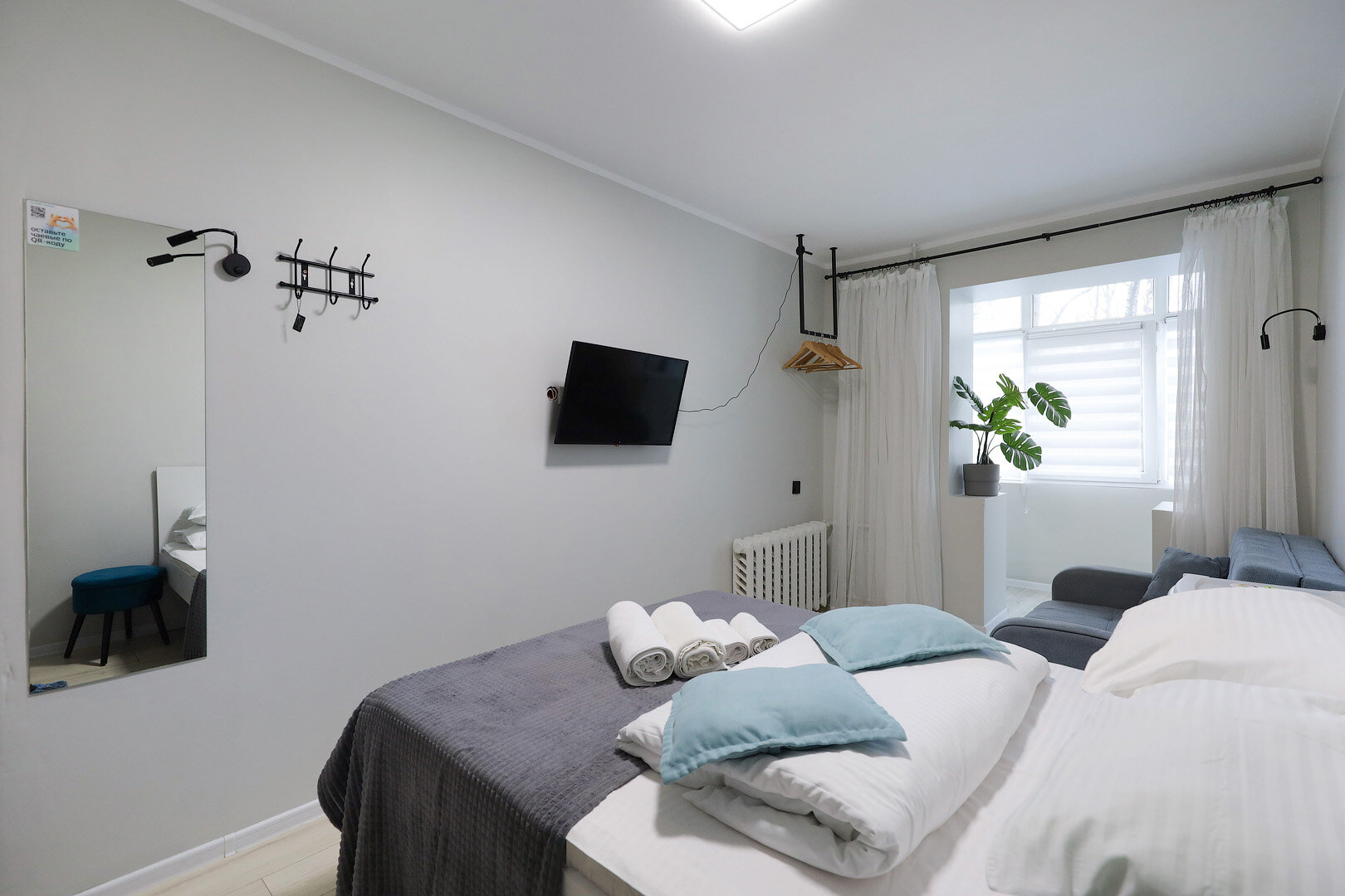 Двухместный номер с 1 кроватью и балконом