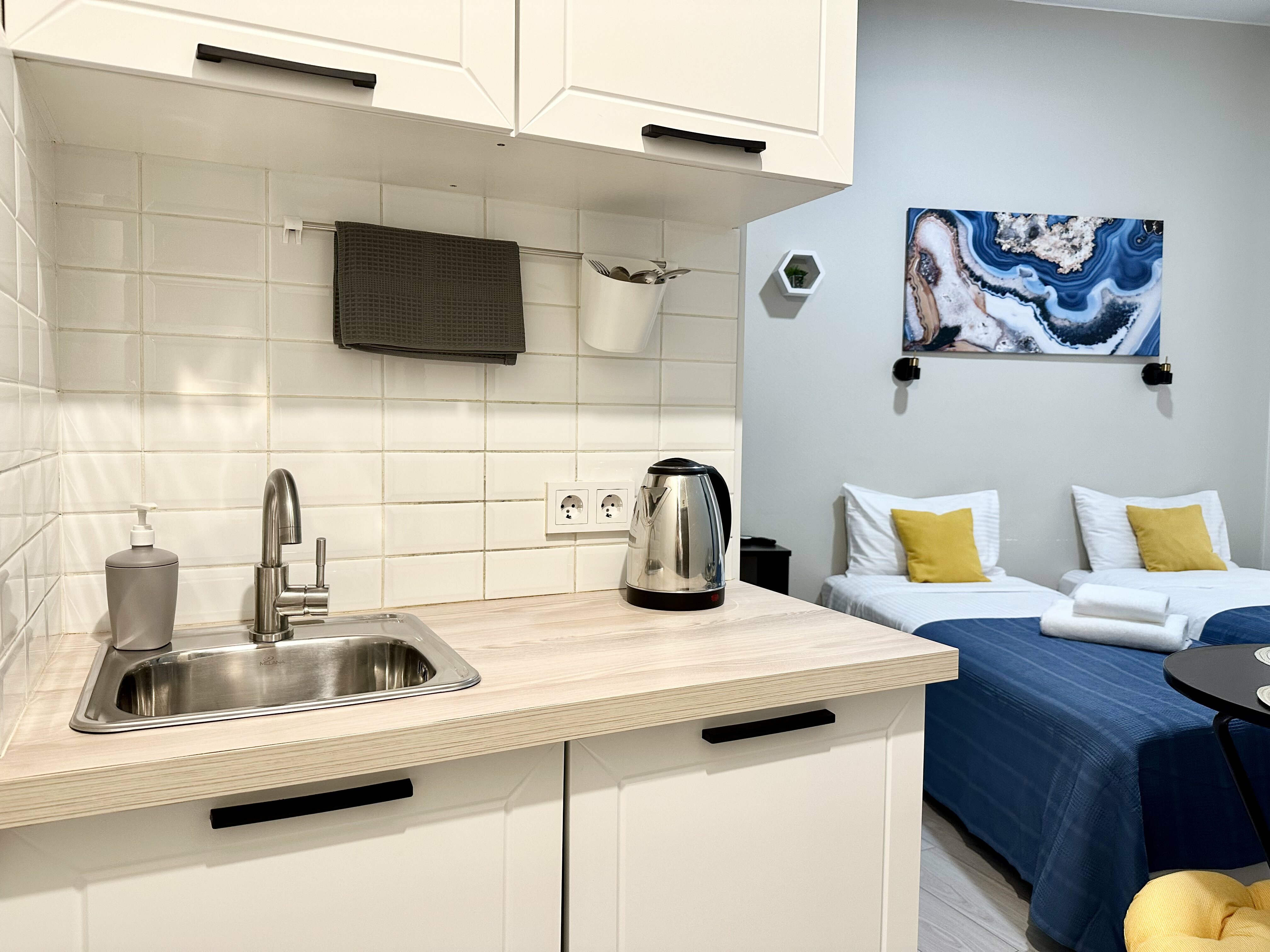 Студия для 2 гостей в центре города