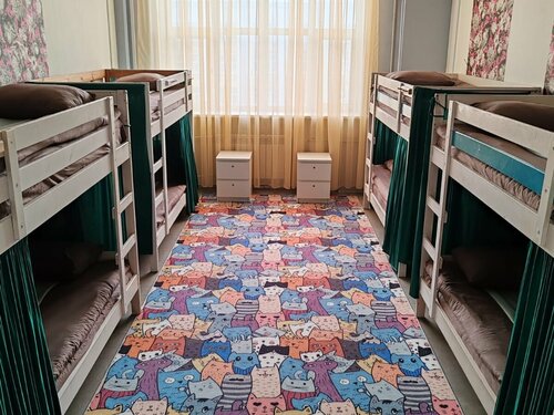 Кровать в общем 8-местном номере в Моон