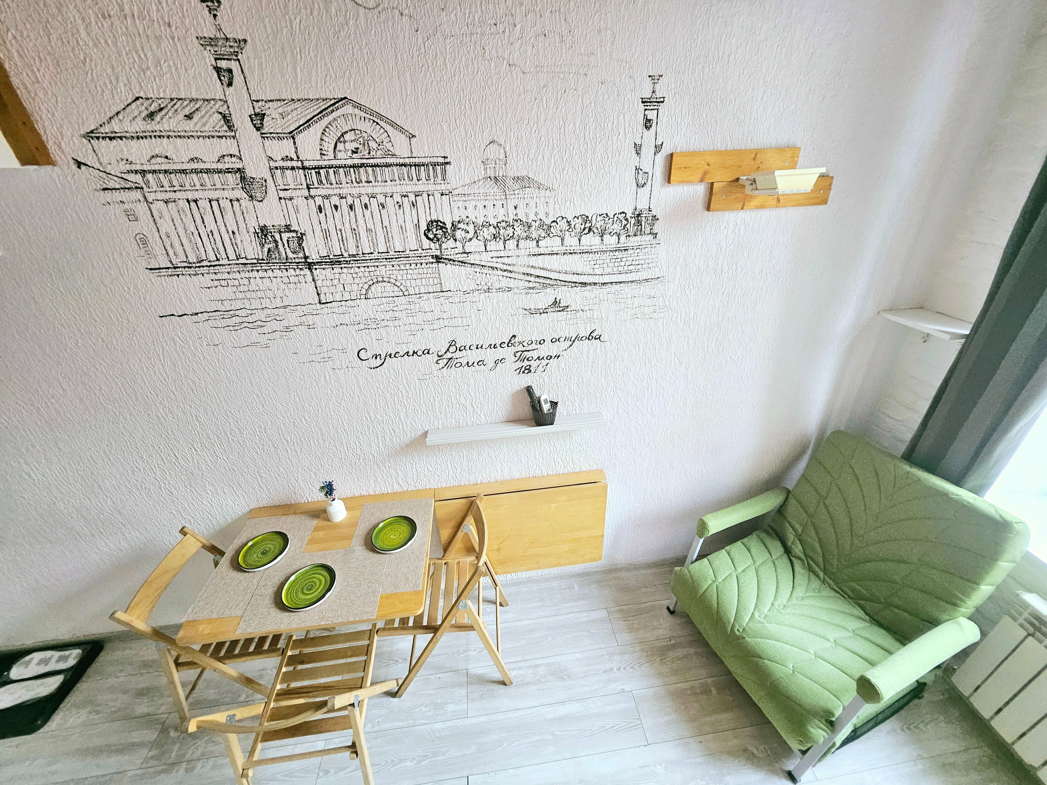 Двухуровневая студия для 3 гостей в 3х мин от Невского проспекта