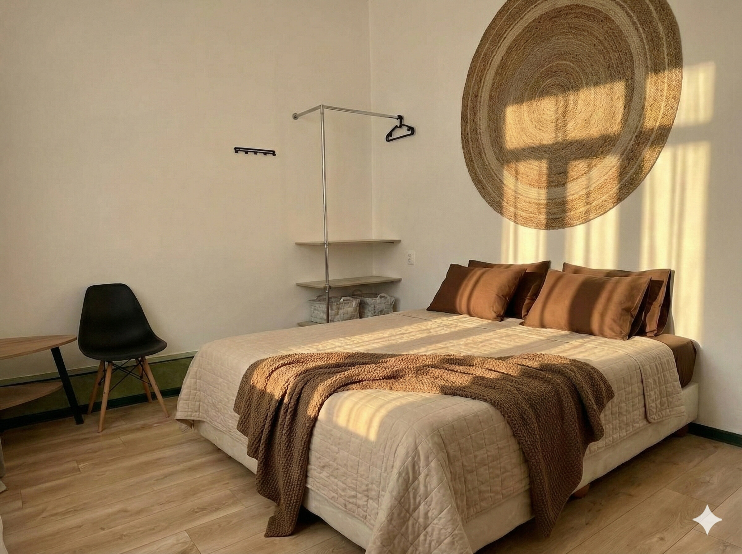 Двухместная комната с двуспальной кроватью и окном