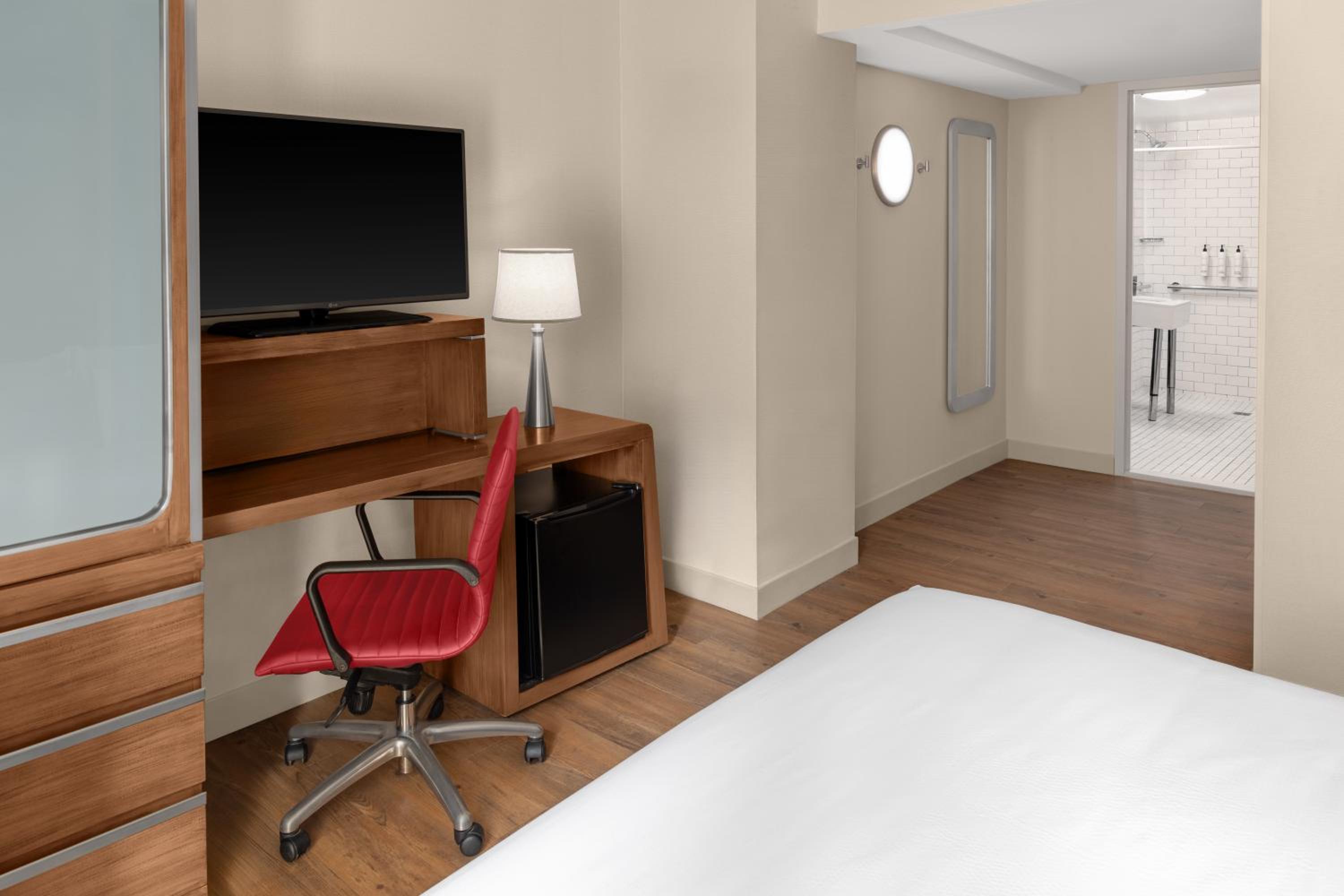 Standard King Room - Mobility and Hearing Accessible with Roll-in Shower