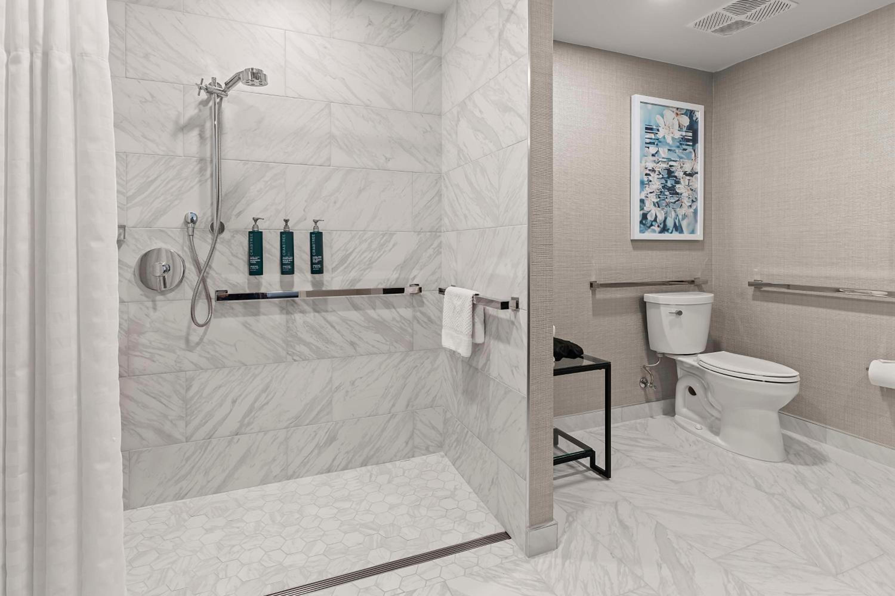 Double Room with Two Double Beds - Mobility Accessible with Roll in Shower