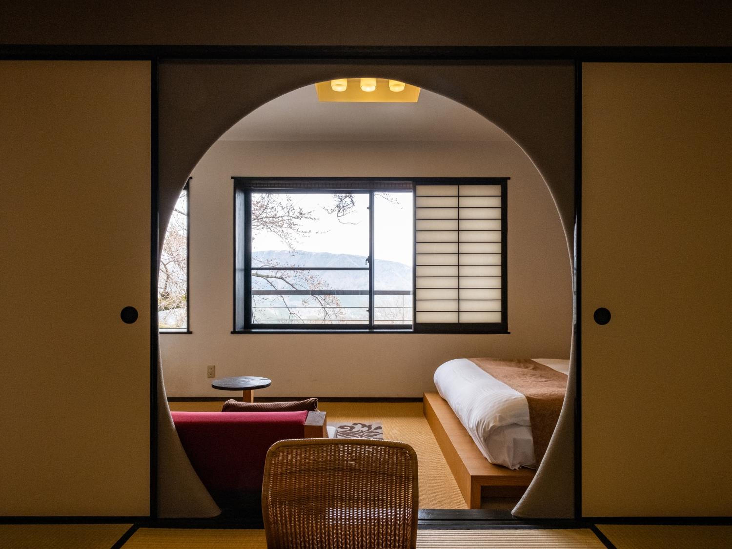 Japanese and Western style room 35㎡ Double or Twin Room with private open-air bath