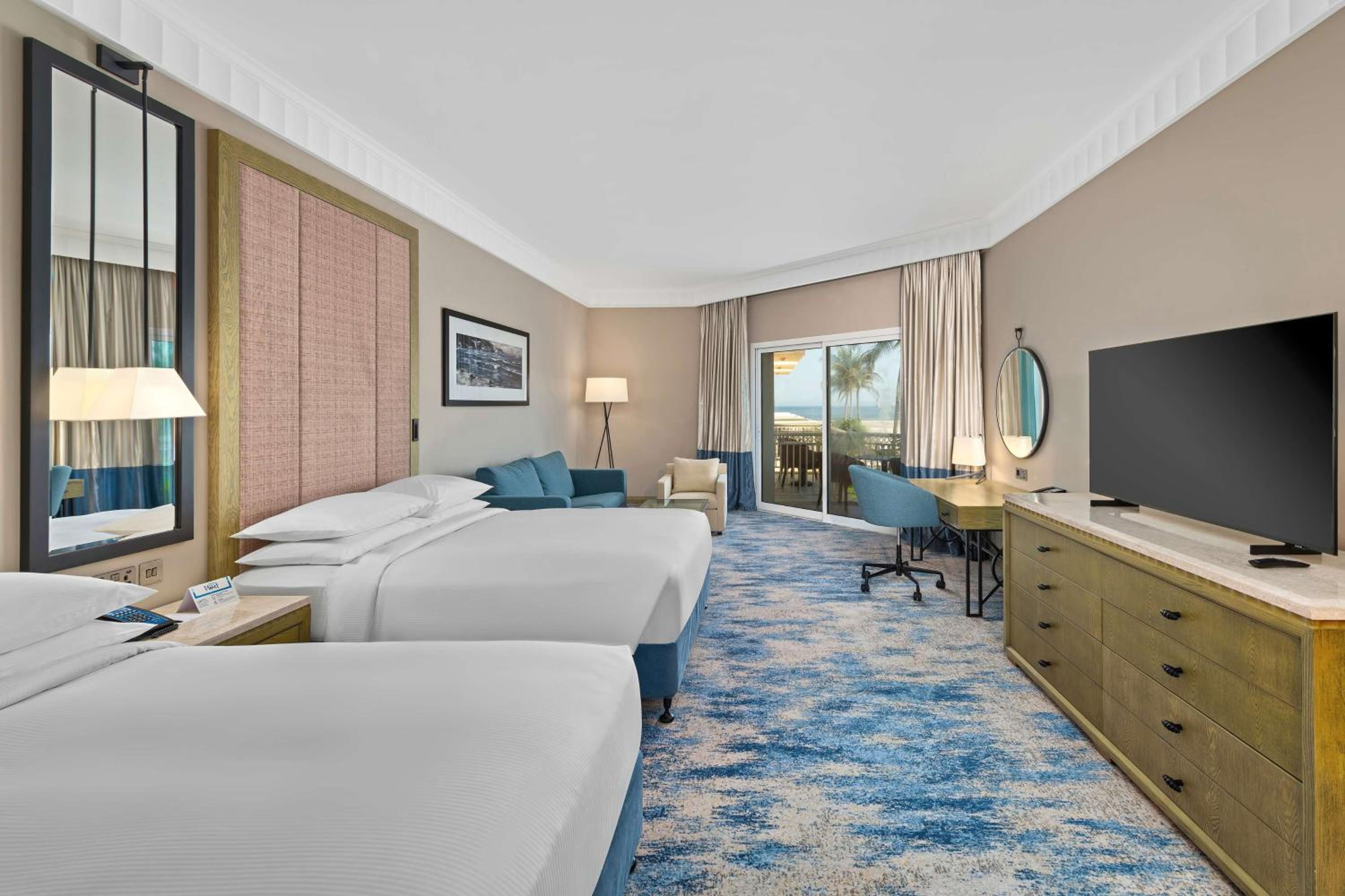 Deluxe Queen Room with Two Queen Beds and Balcony - Sea View