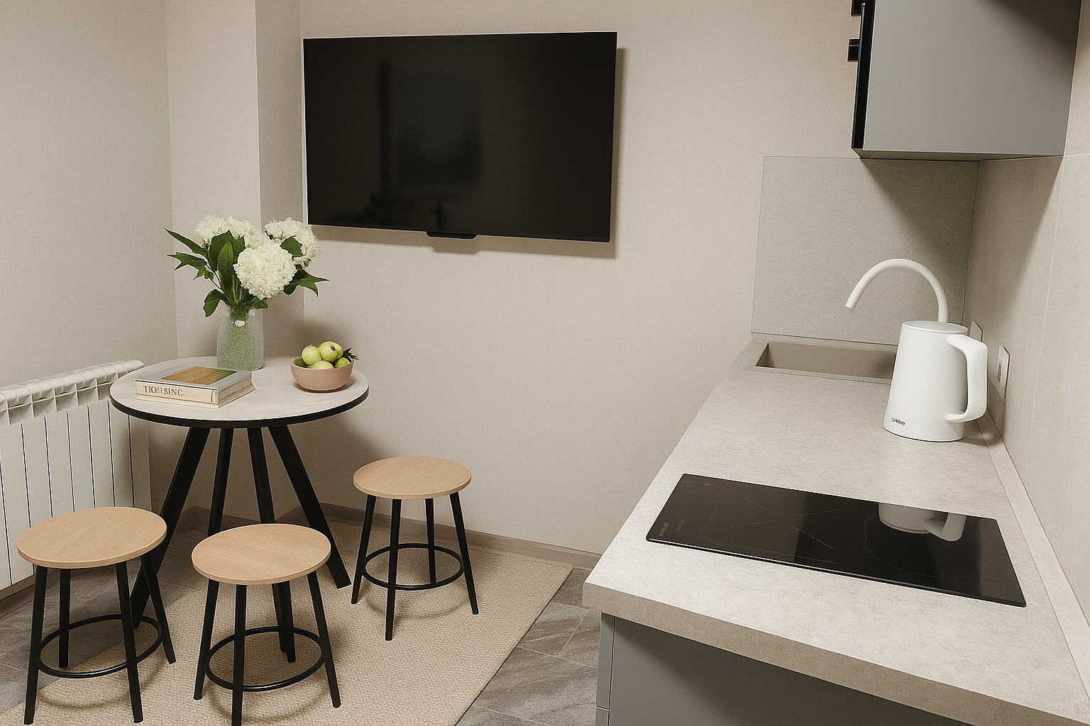 Апарт.Делюкс с балконом и джакузи Кухня 50*SmartTV WiFi