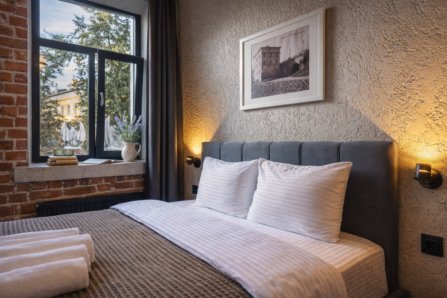 Трехместный люкс с видом на гаргульи и Казанский монастырь