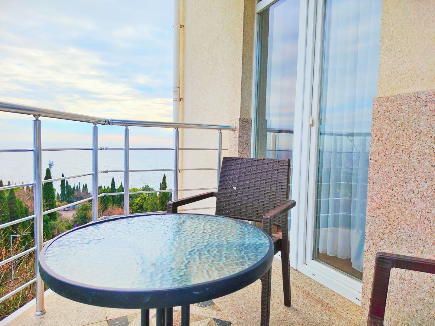 Двухместный номер с 1 кроватью и балконом, вид на море