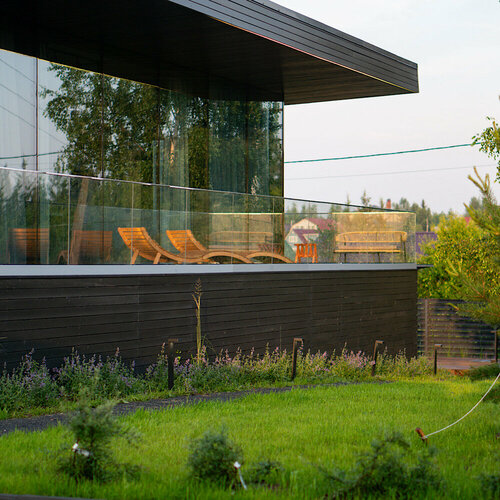 Glassbox-108 Premium - 2 с сауной и камином