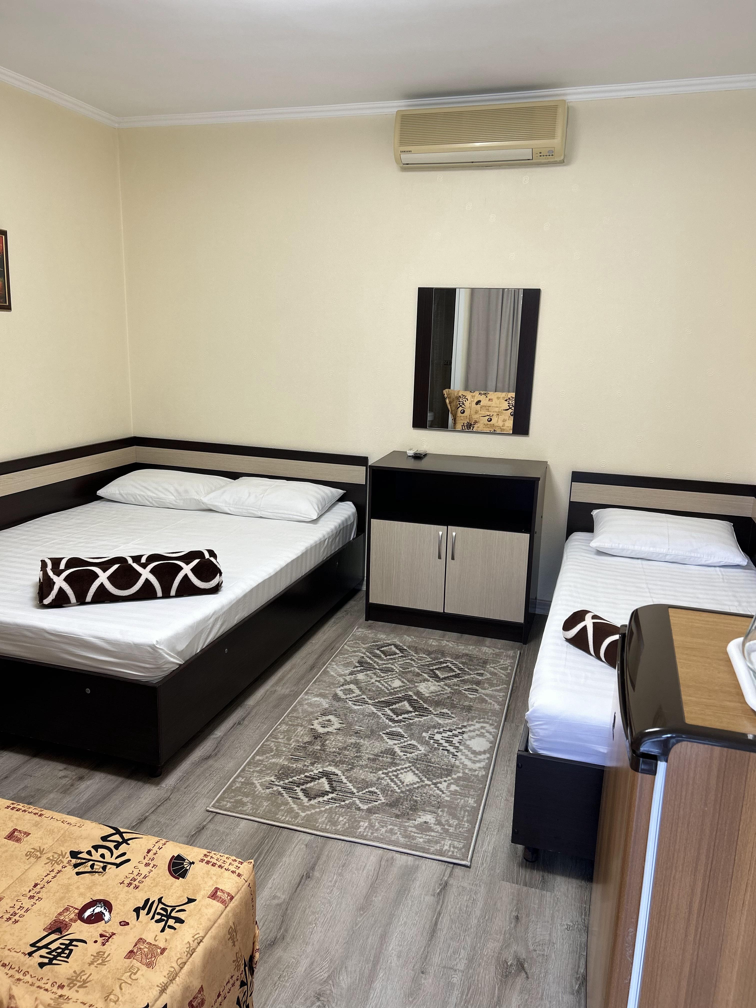 Трехместный стандартный номер с удобствами, балкон, вид на сад