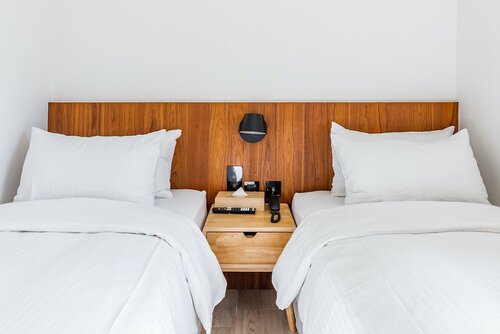 Двухместный элитный номер с 2 односпальными кроватями, балкон в Kenting seawall Inn 112