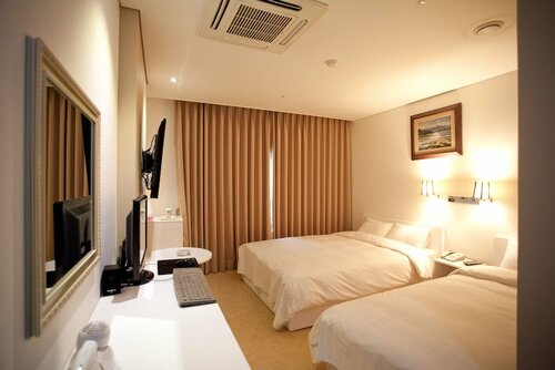 Двухместный номер «Делюкс» с 2 односпальными кроватями в Dong Seoul Hotel