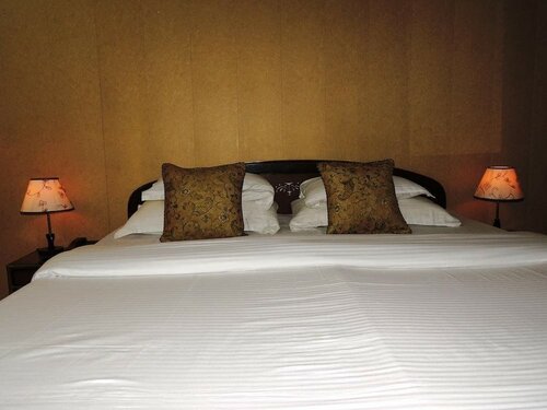 Улучшенный двухместный номер с 2 односпальными кроватями, 1 двуспальная кровать, балкон, вид на реку в Hotel Mandakini