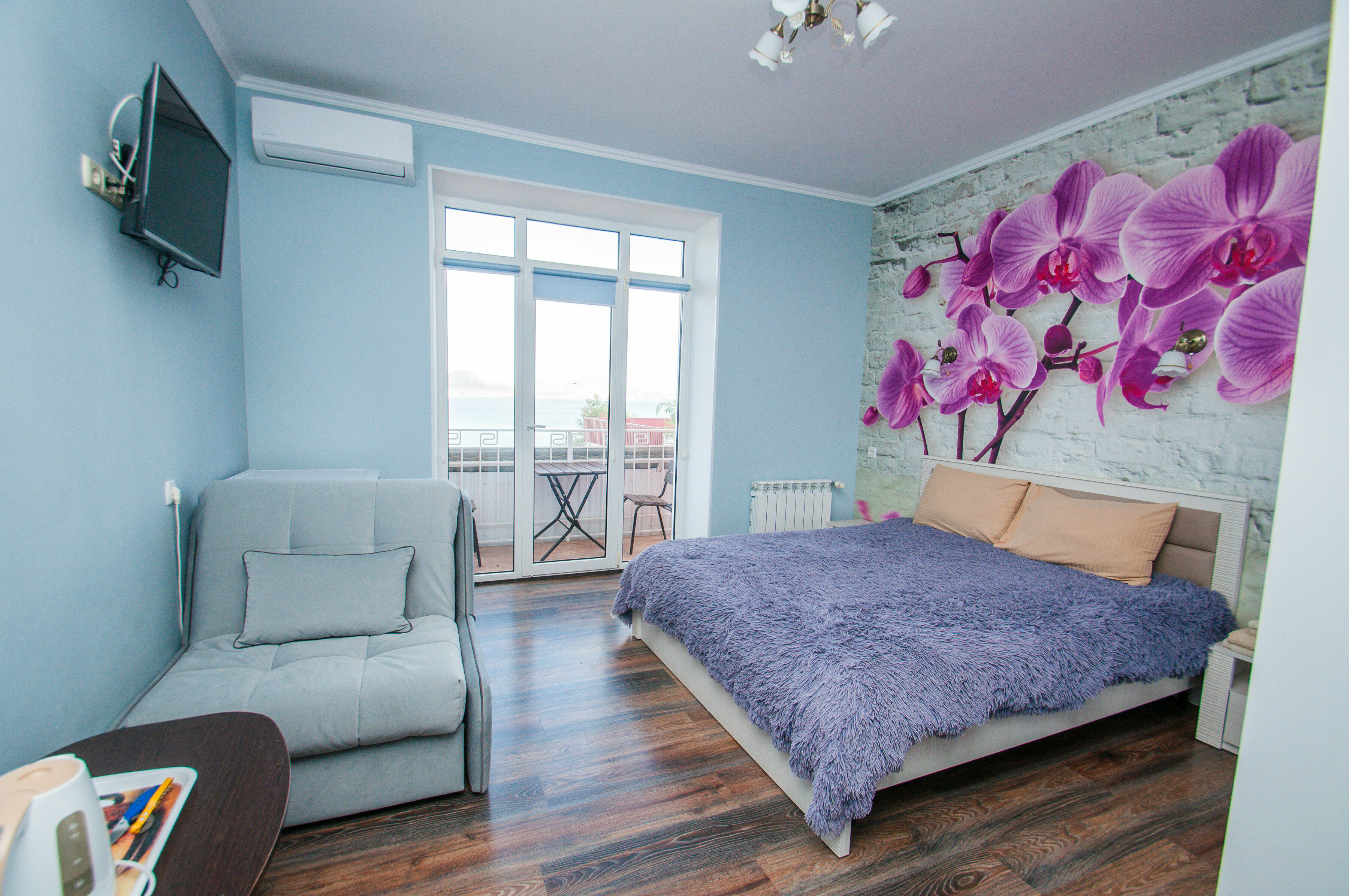 Двухместный номер Делюкс с 1 кроватью и балконом, вид на море