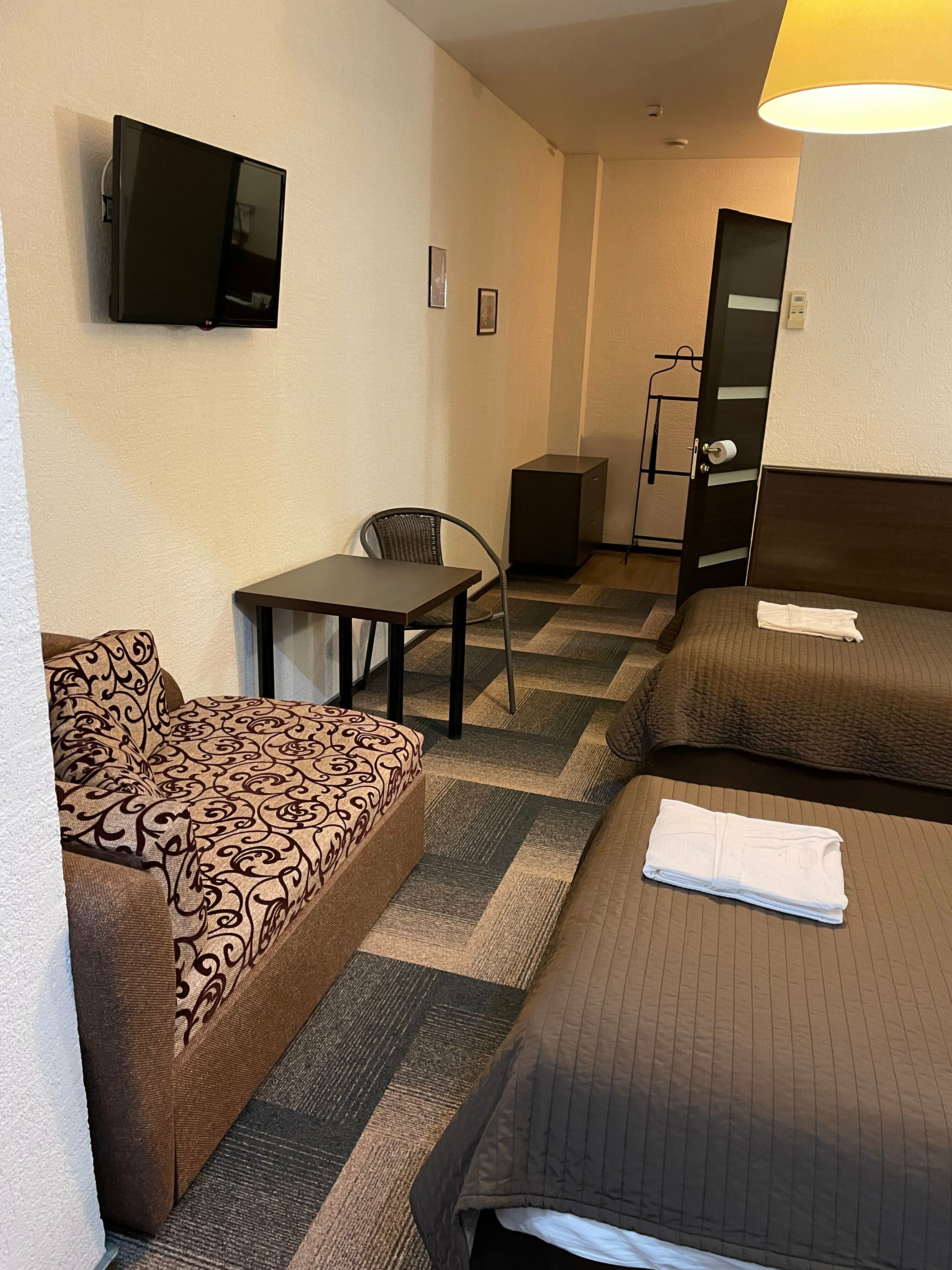 Стандартный номер с 2 односпальными кроватями и диваном