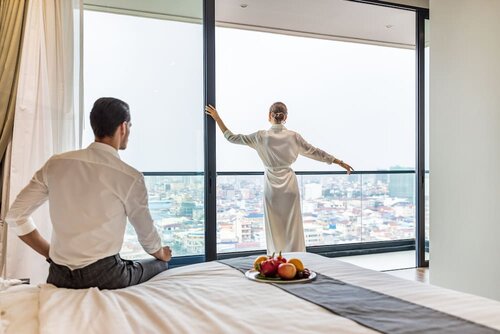 Двухместный номер «Премиум» с 1 двуспальной кроватью в Luxcity Hotel & Apartment