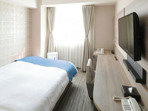 Двухместный номер «Эконом» с 1 двуспальной кроватью, для курящих в Vessel Inn Shiga Moriyama Ekimae