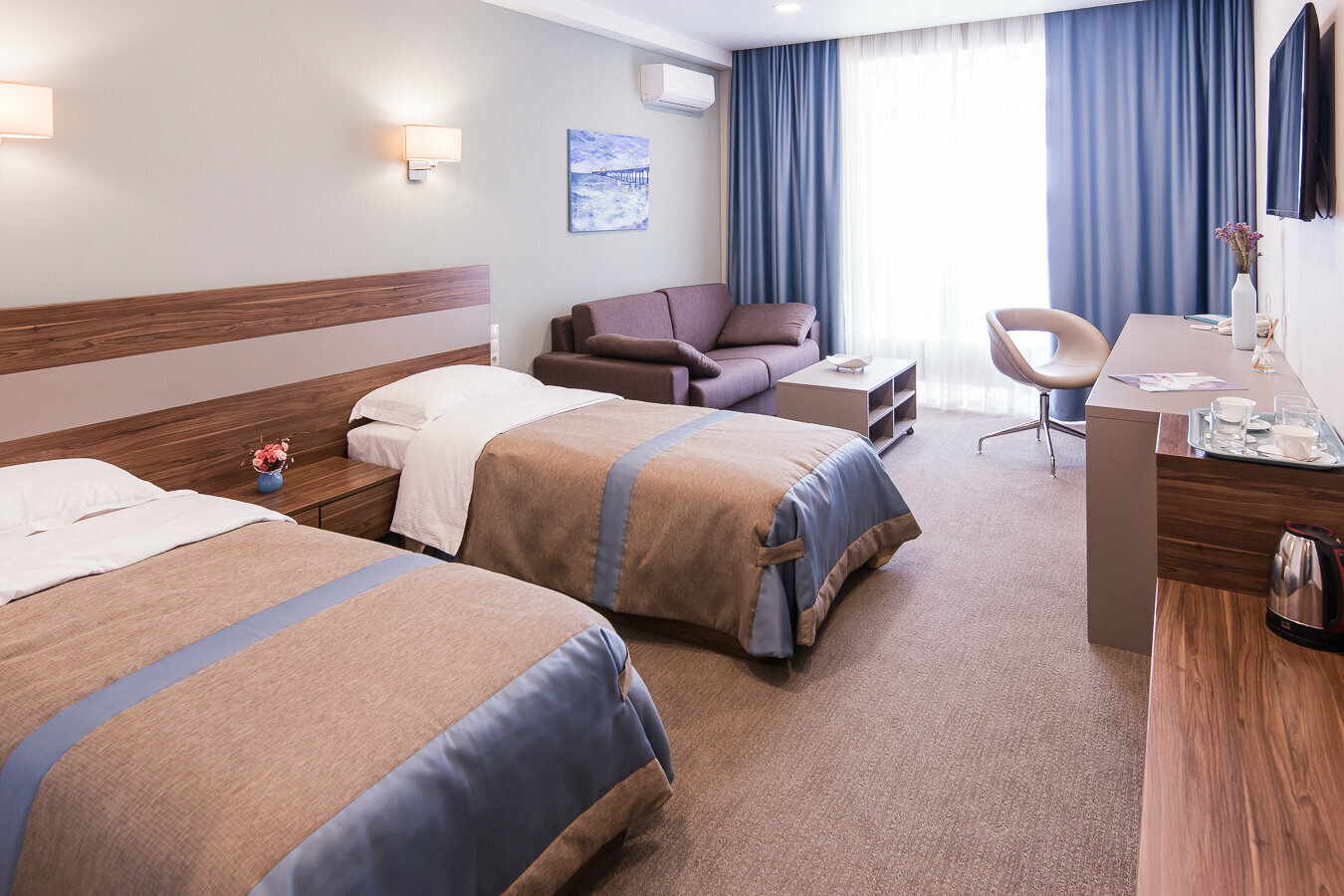 Двухместный номер с 1 кроватью или 2 отдельными кроватями, вид на море