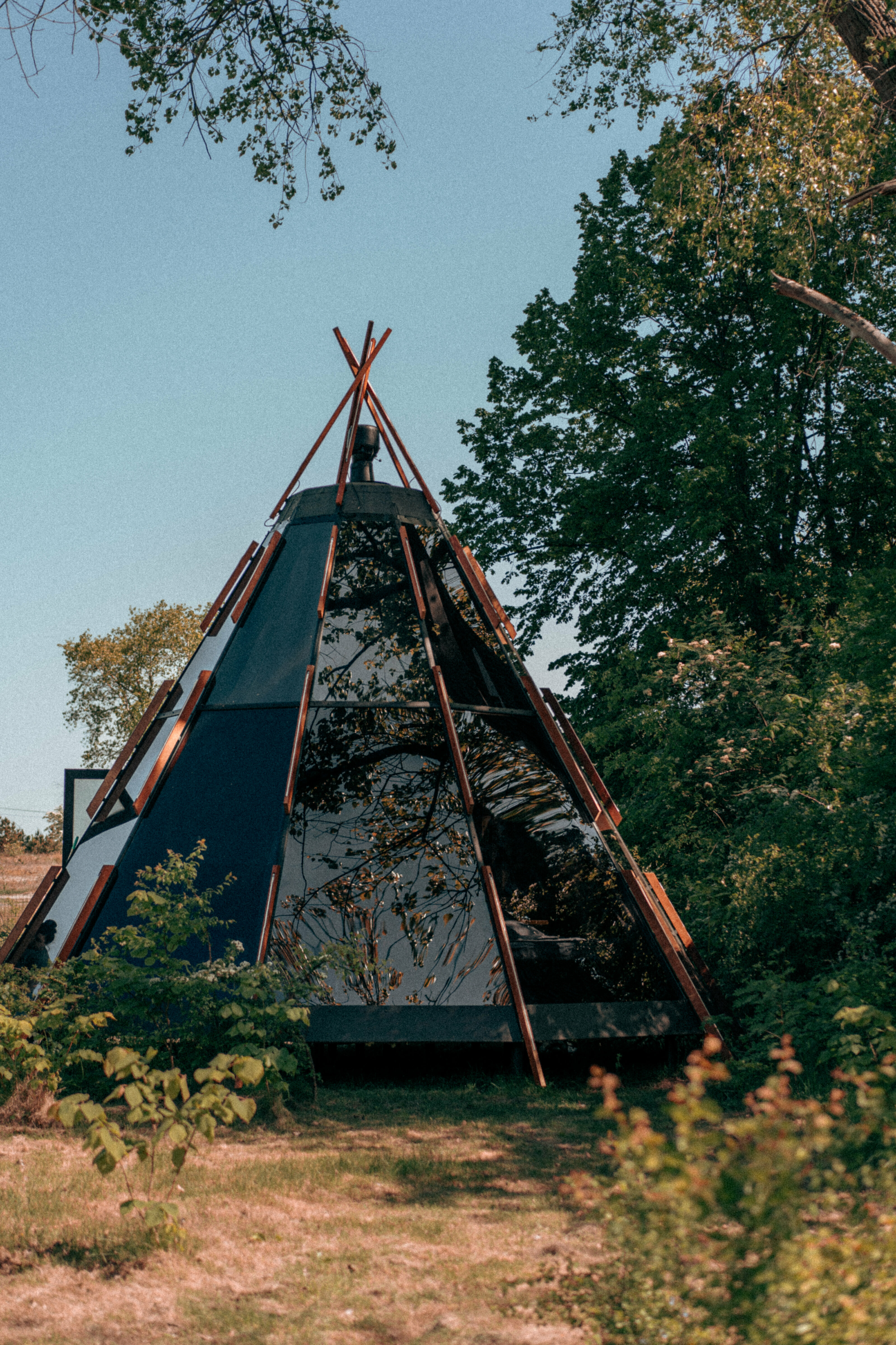 Нео Типи 360 | красивый панорамный вид на зеленую территорию и небо